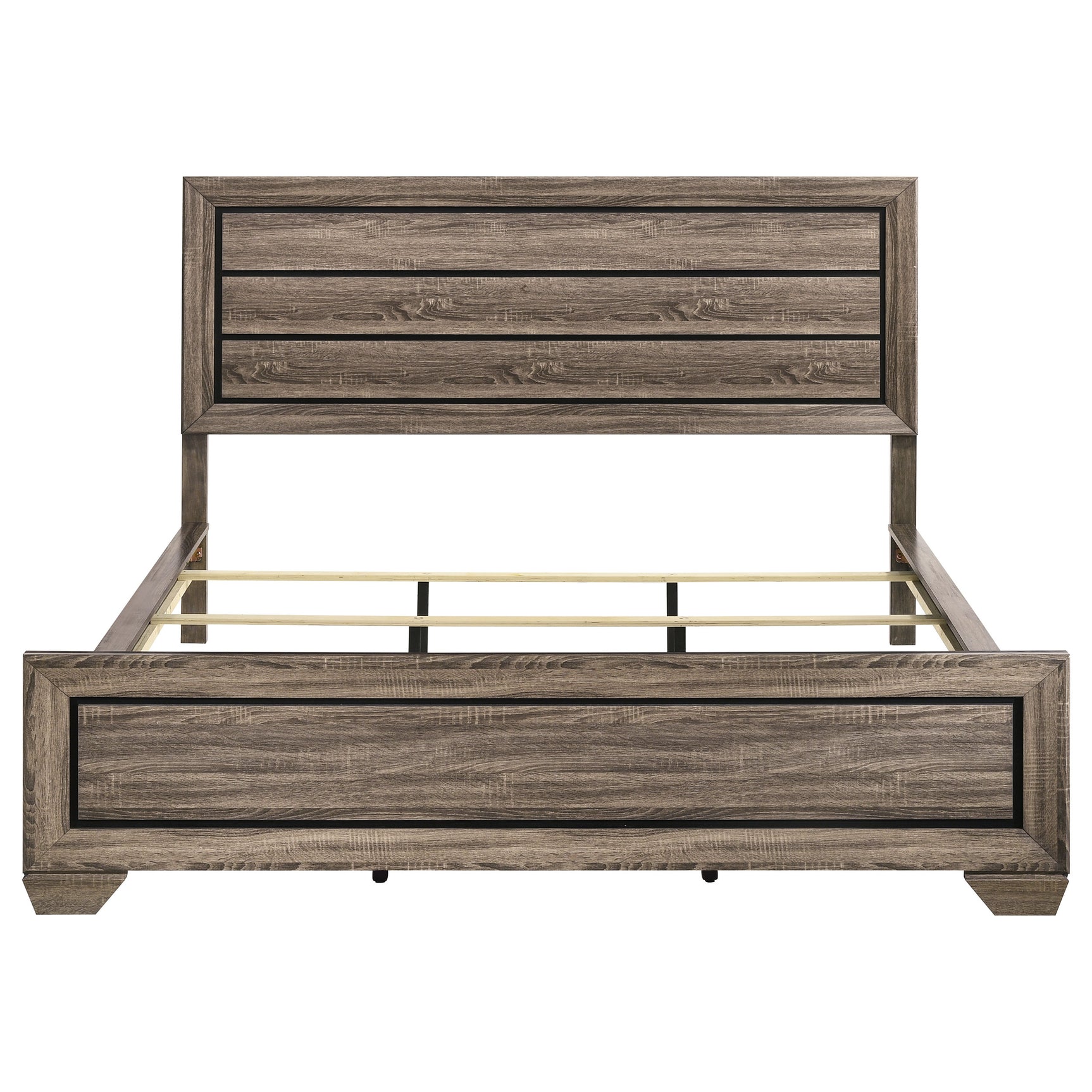 Kauffman Wood California King Panel Bed Washed Taupe - Tampa Furniture Outlet