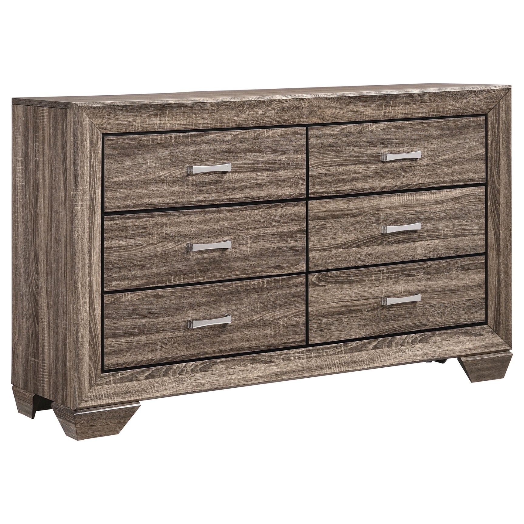Kauffman 5-piece Queen Bedroom Set Washed Taupe - Tampa Furniture Outlet