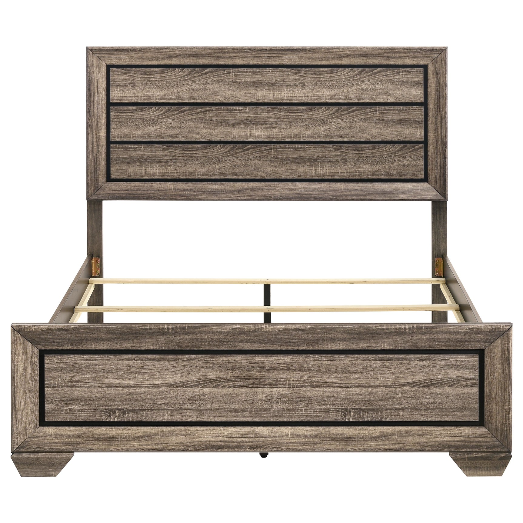 Kauffman Wood Queen Panel Bed Washed Taupe - Tampa Furniture Outlet