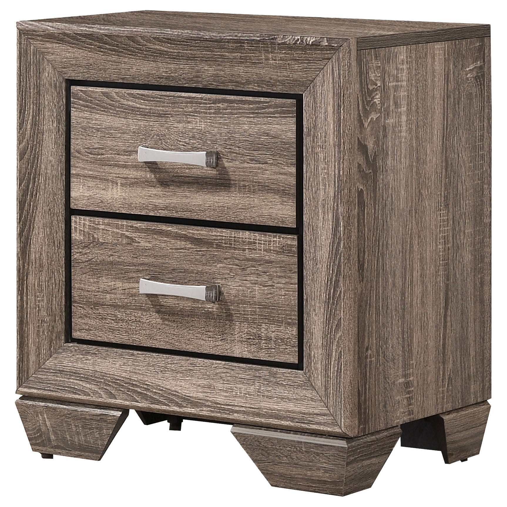 Kauffman 2-drawer Nightstand Washed Taupe - Tampa Furniture Outlet