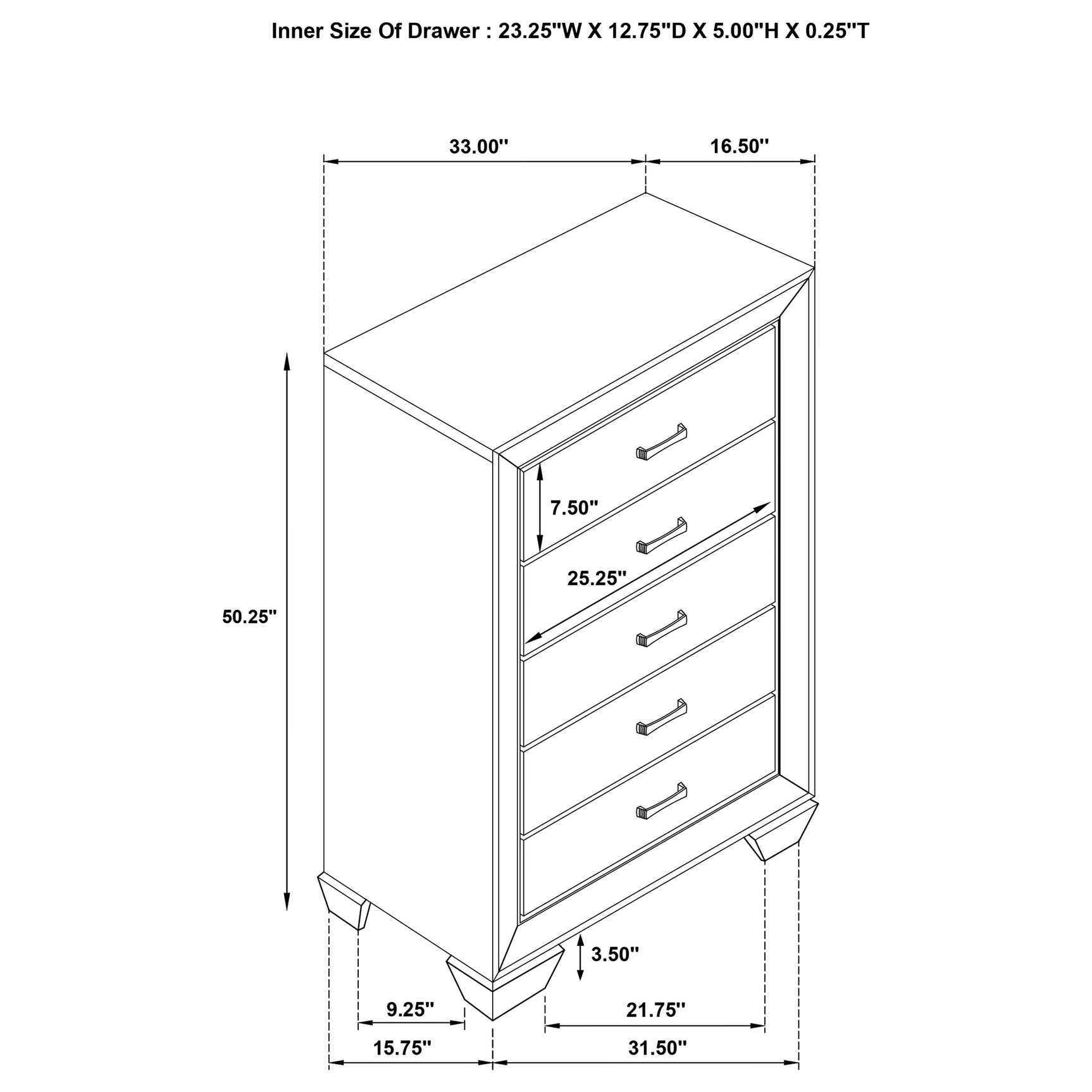 Kauffman 5-drawer Bedroom Chest Washed Taupe - Tampa Furniture Outlet