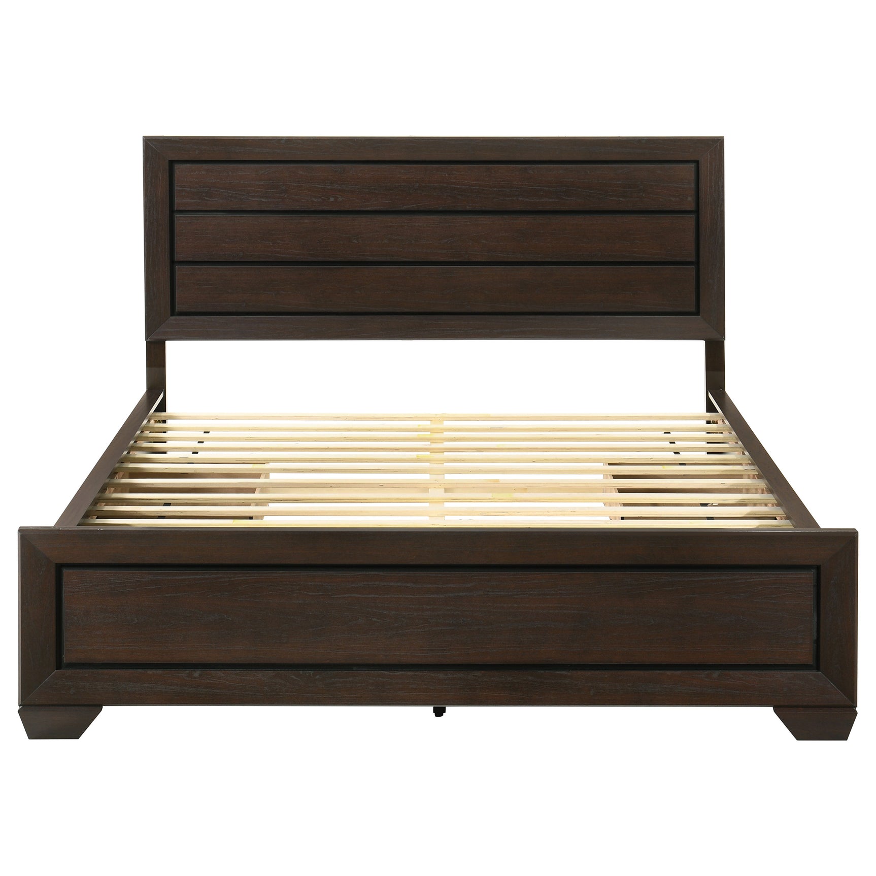 Kauffman Wood California King Storage Panel Bed Dark Cocoa - Tampa Furniture Outlet
