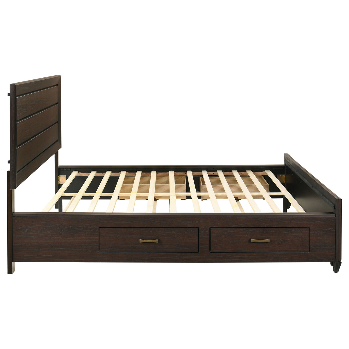 Kauffman Wood California King Storage Panel Bed Dark Cocoa