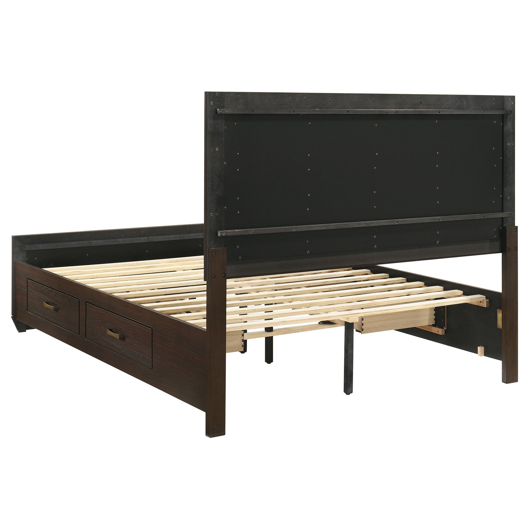 Kauffman Wood Queen Storage Panel Bed Dark Cocoa - Tampa Furniture Outlet