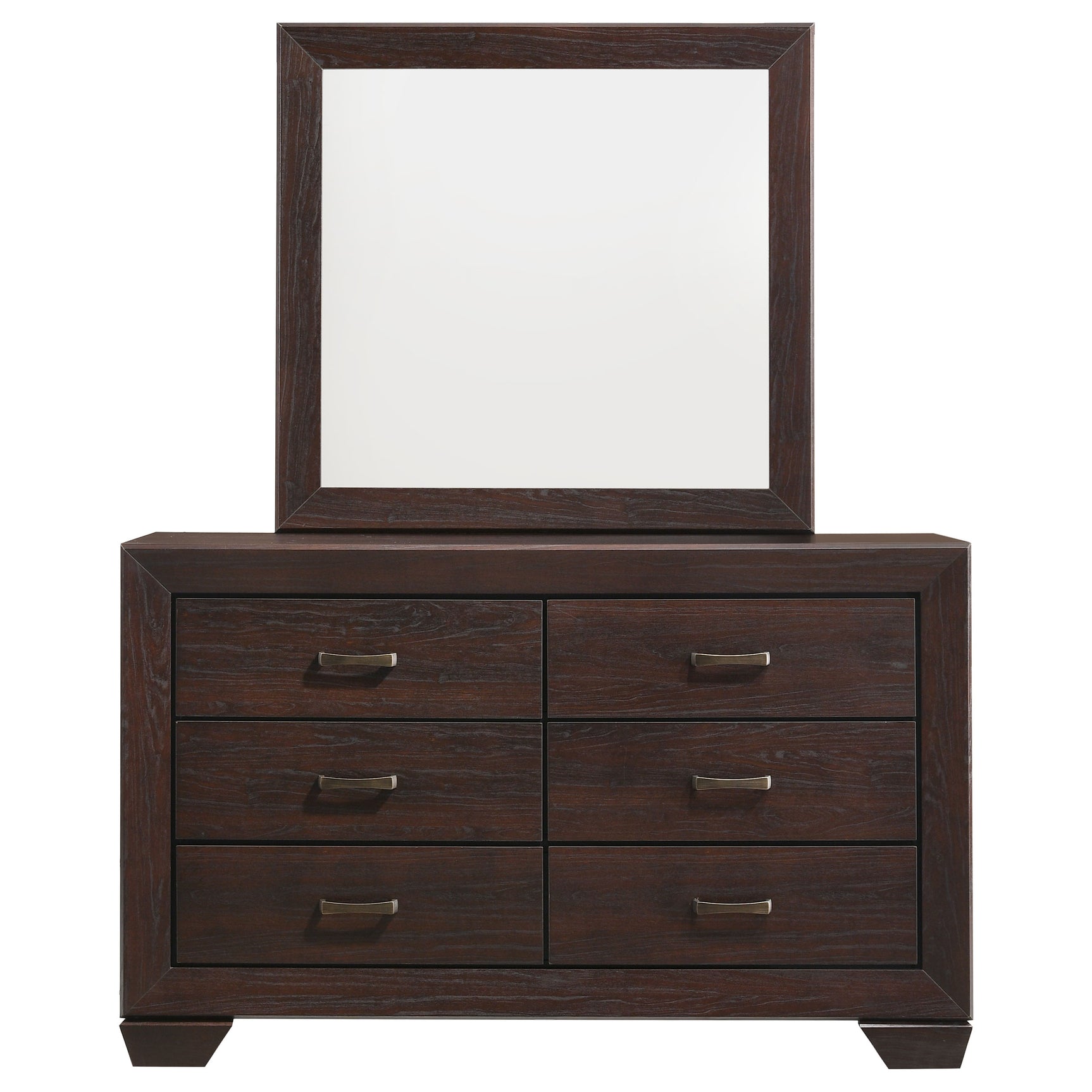 Kauffman 6-drawer Dresser with Mirror Dark Cocoa - Tampa Furniture Outlet