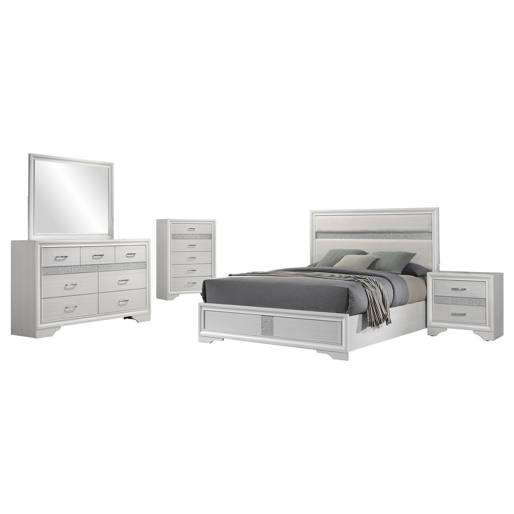 Miranda 5-piece Full Bedroom Set White - Tampa Furniture Outlet