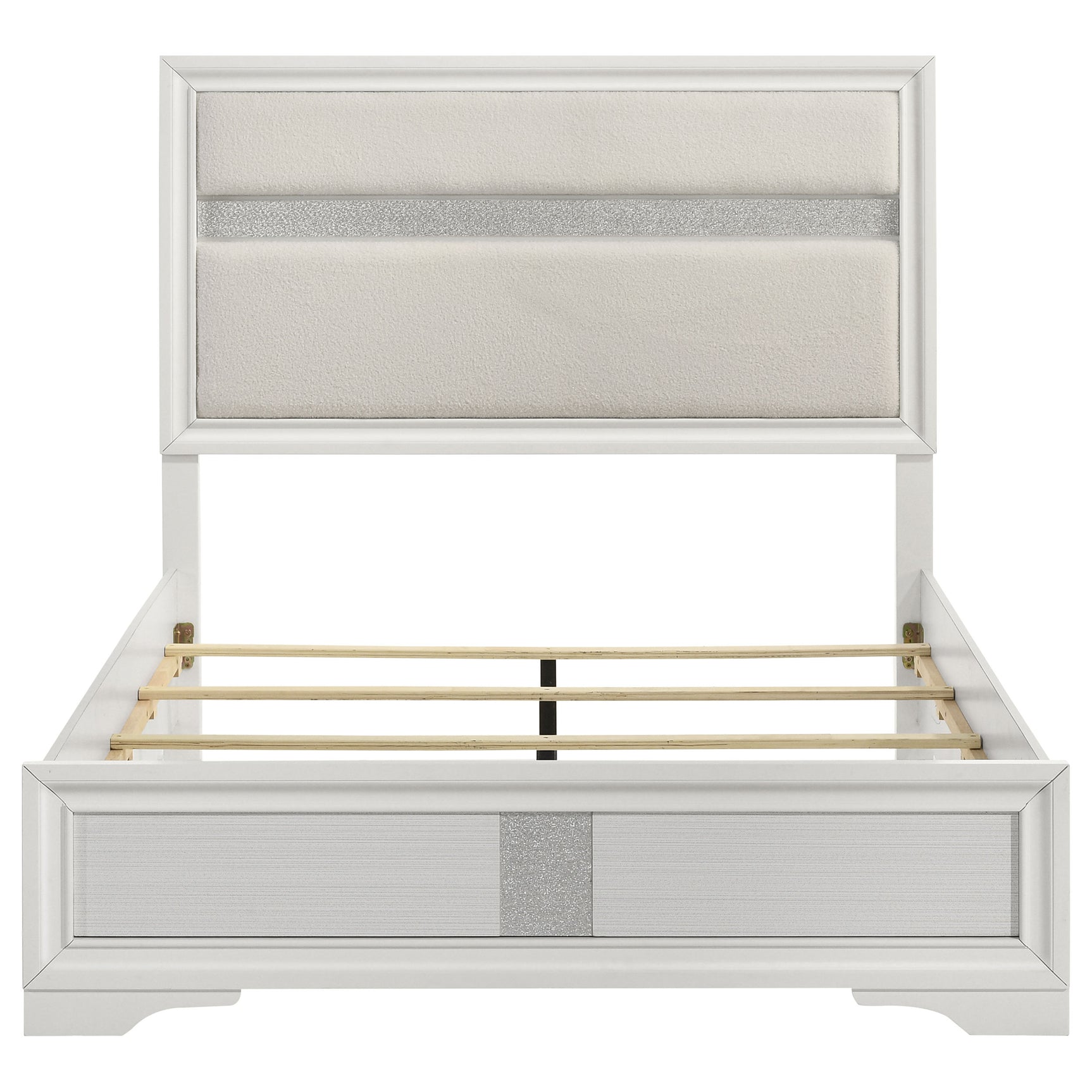 Miranda 54-inch Upholstered Full Panel Bed White - Tampa Furniture Outlet