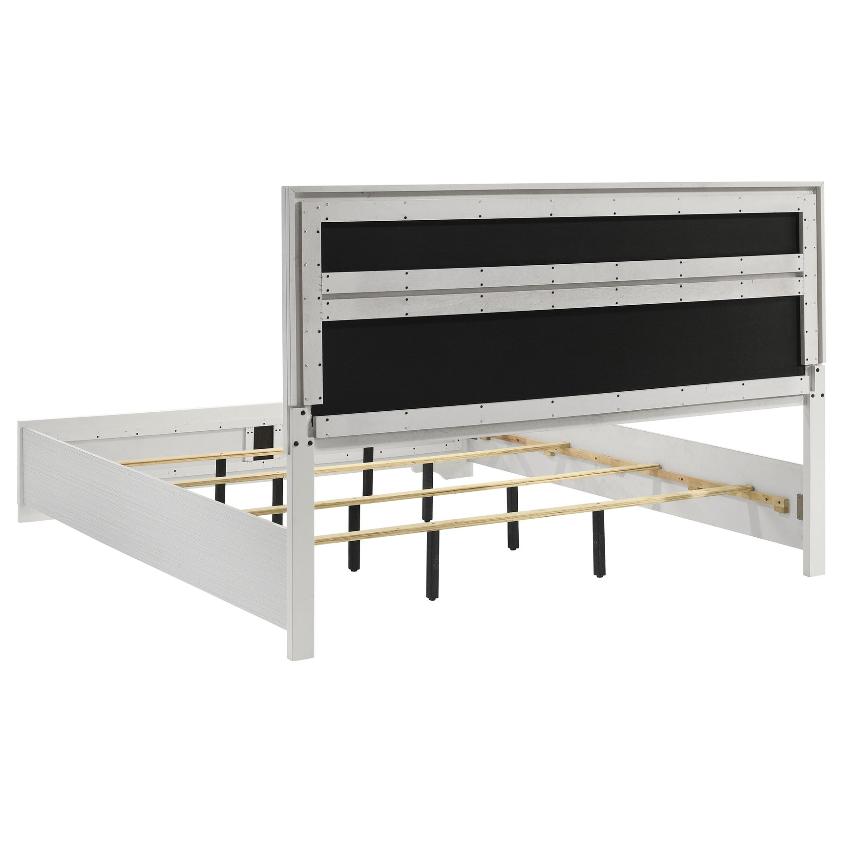 Miranda 54-inch Upholstered Eastern King Panel Bed White - Tampa Furniture Outlet
