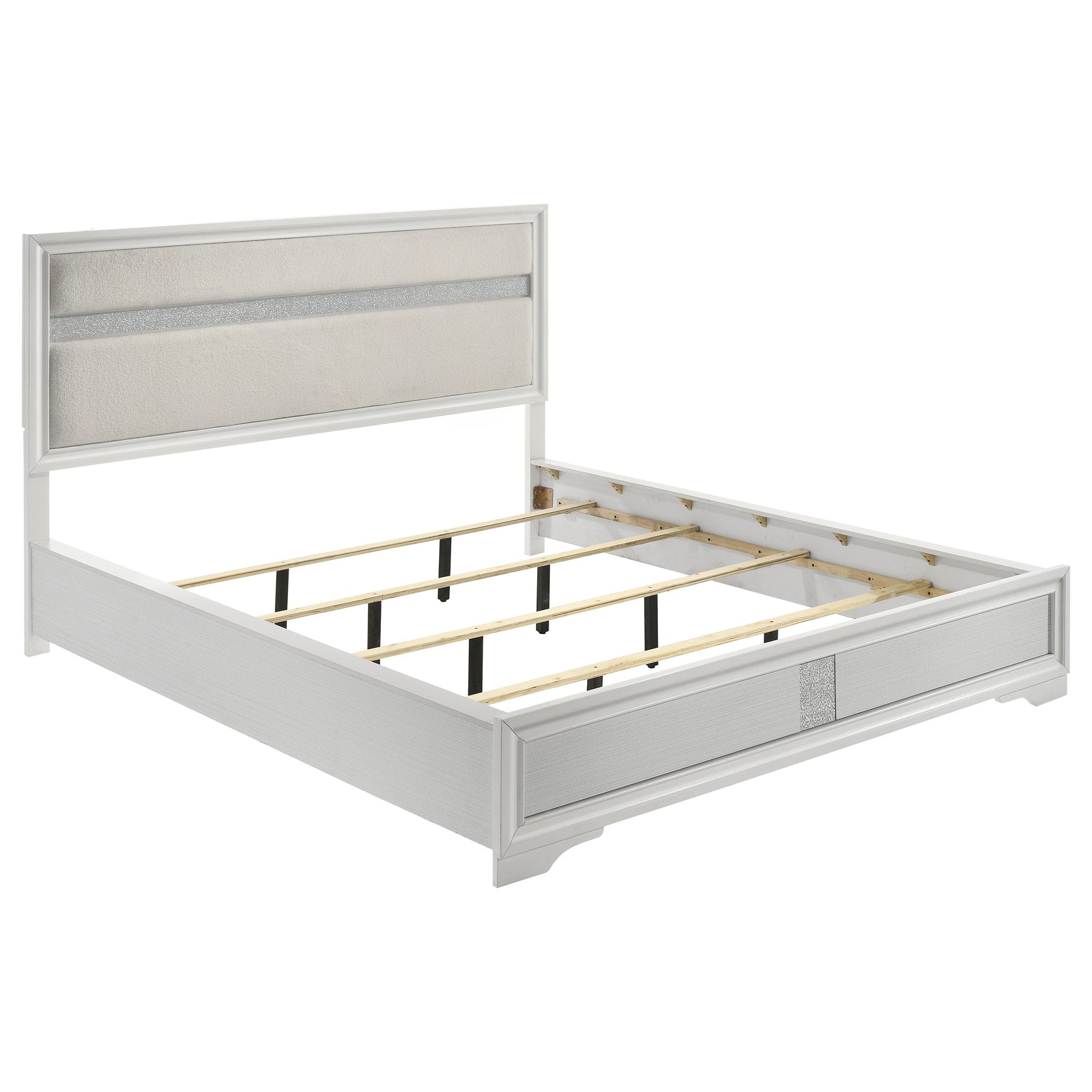 Tampa Furniture Outlet - Coaster - Miranda 54-inch Upholstered California King Panel Bed White - 205110KW