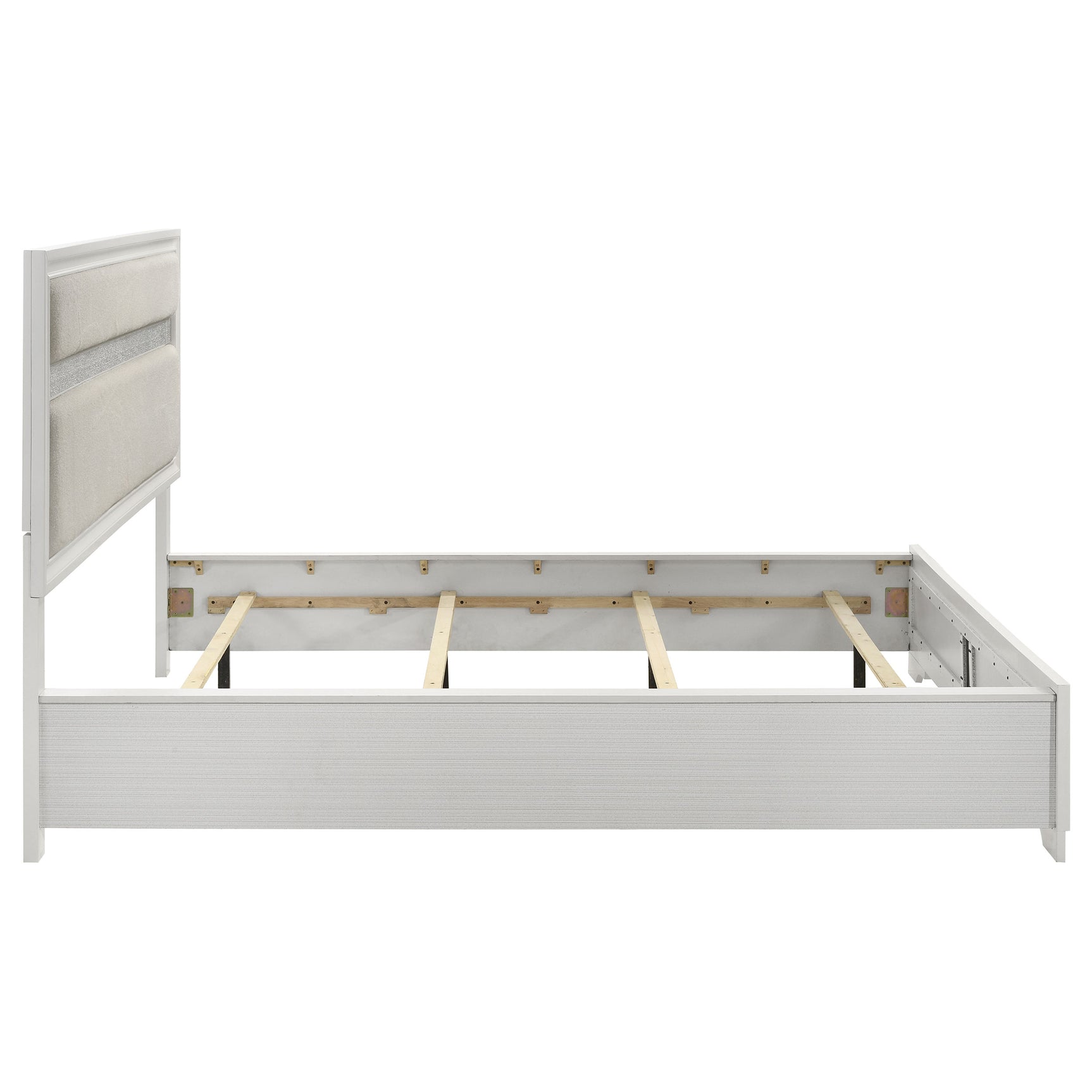Miranda 54-inch Upholstered California King Panel Bed White - Tampa Furniture Outlet