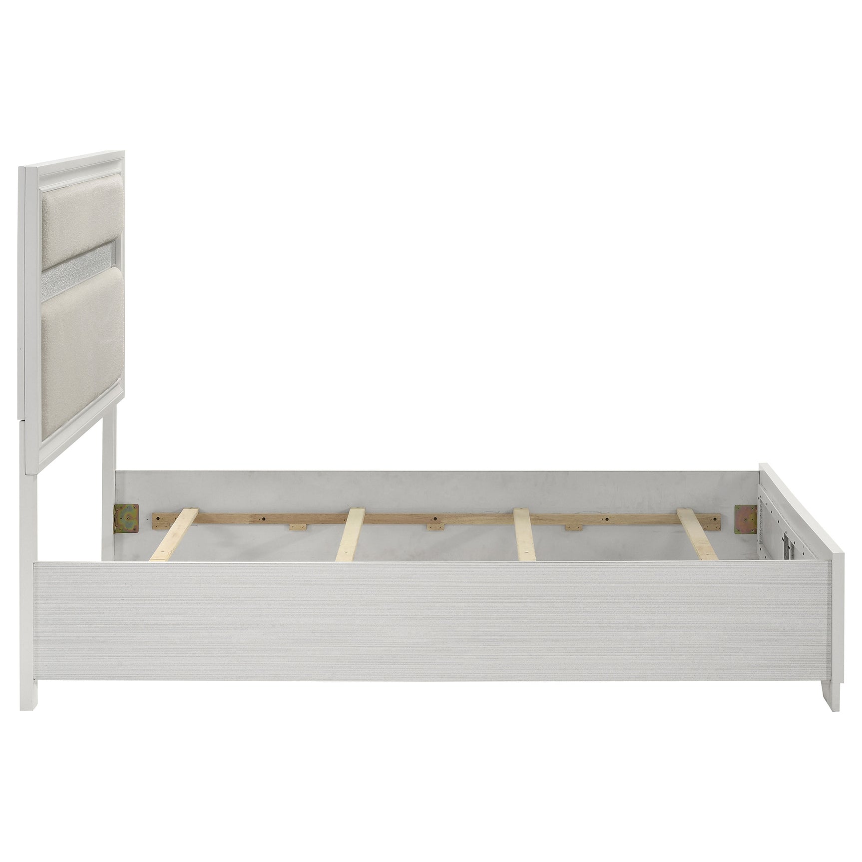 Miranda 54-inch Upholstered Queen Panel Bed White - Tampa Furniture Outlet