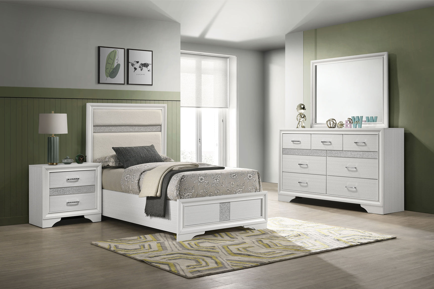 Tampa Furniture Outlet - Coaster - Miranda 4-piece Twin Bedroom Set White - 205110T-S4