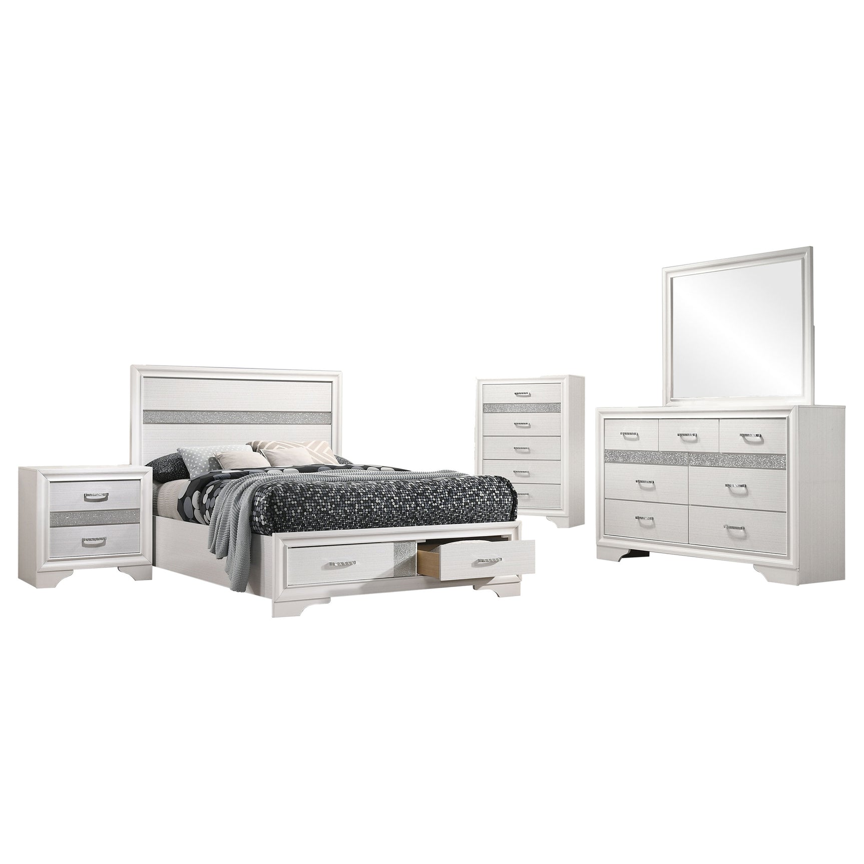 Miranda 5-piece Full Bedroom Set White - Tampa Furniture Outlet