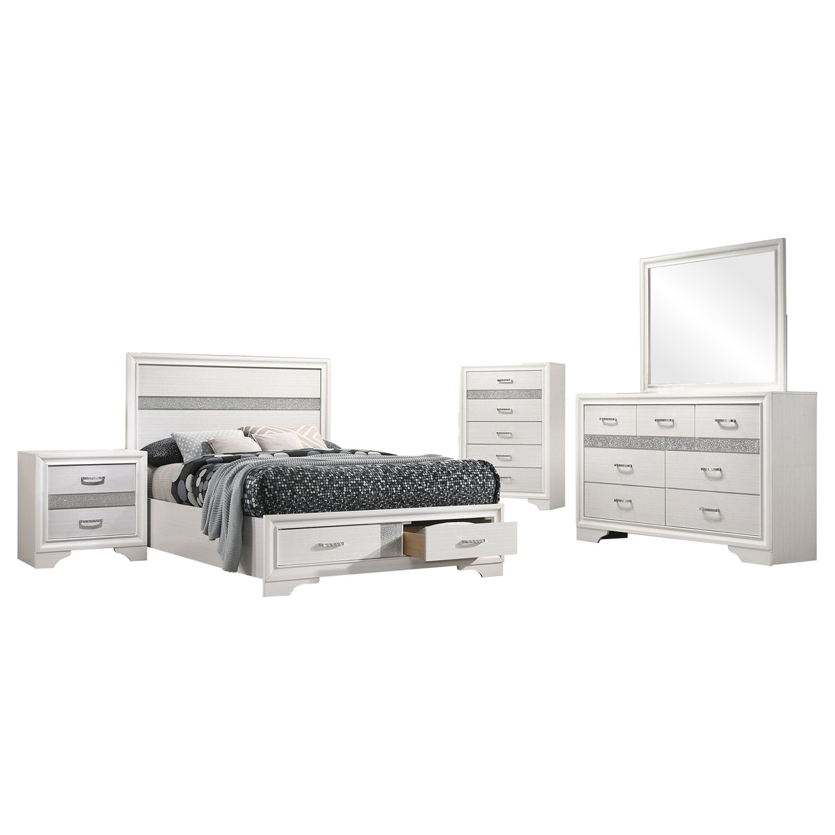 Miranda 5-piece Full Bedroom Set White
