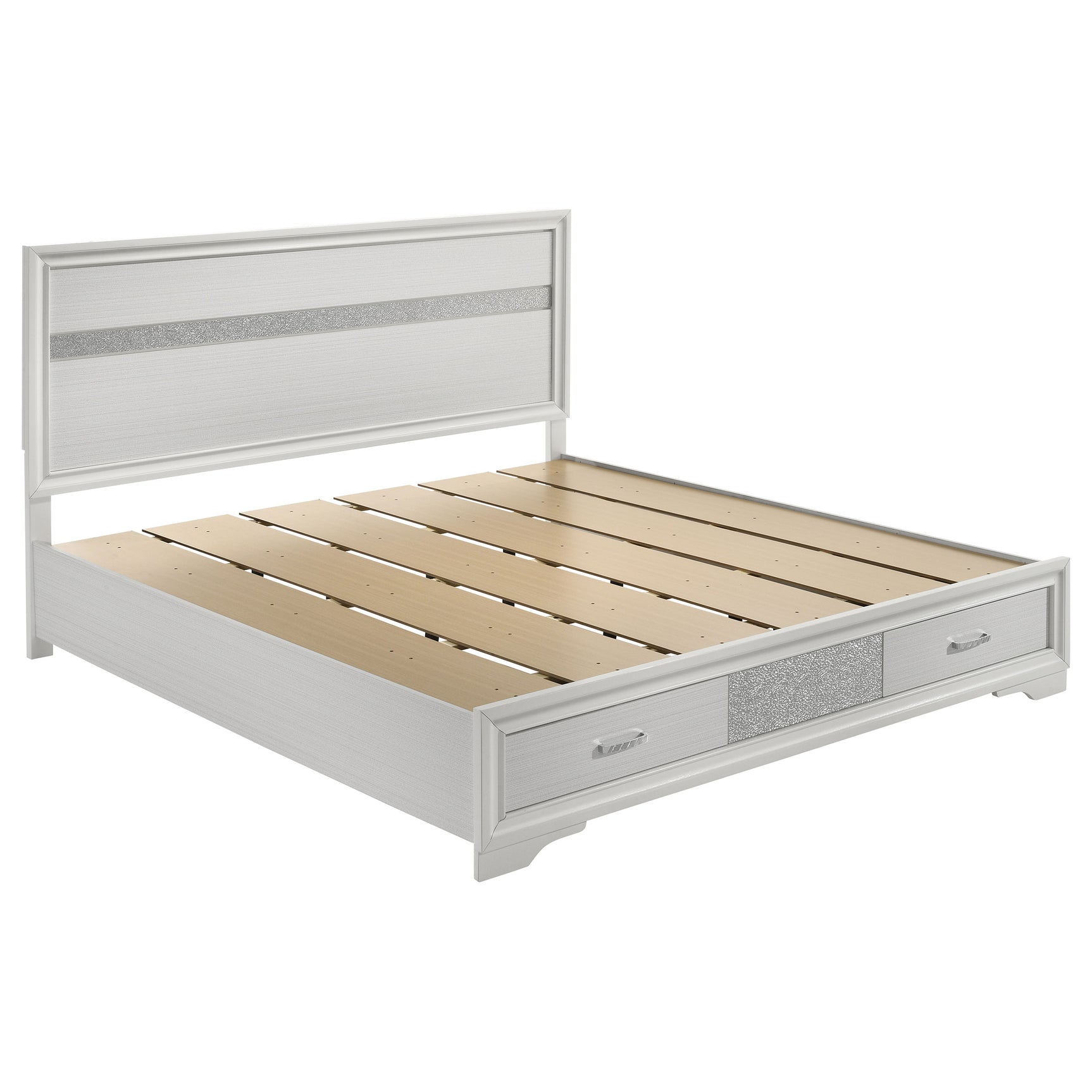 Tampa Furniture Outlet - Coaster - Miranda 51-inch Wood Eastern King Storage Panel Bed White - 205111KE
