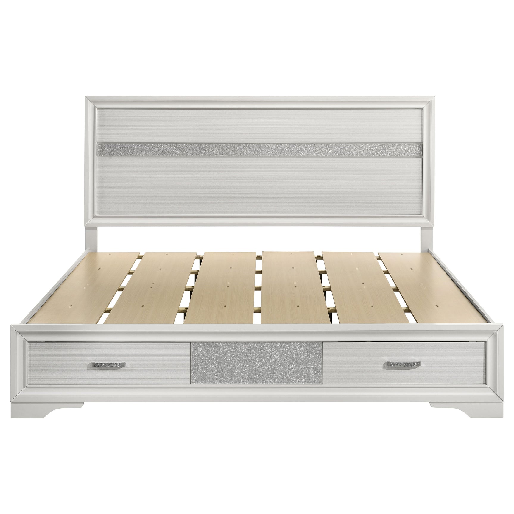 Miranda 51-inch Wood California King Storage Panel Bed White