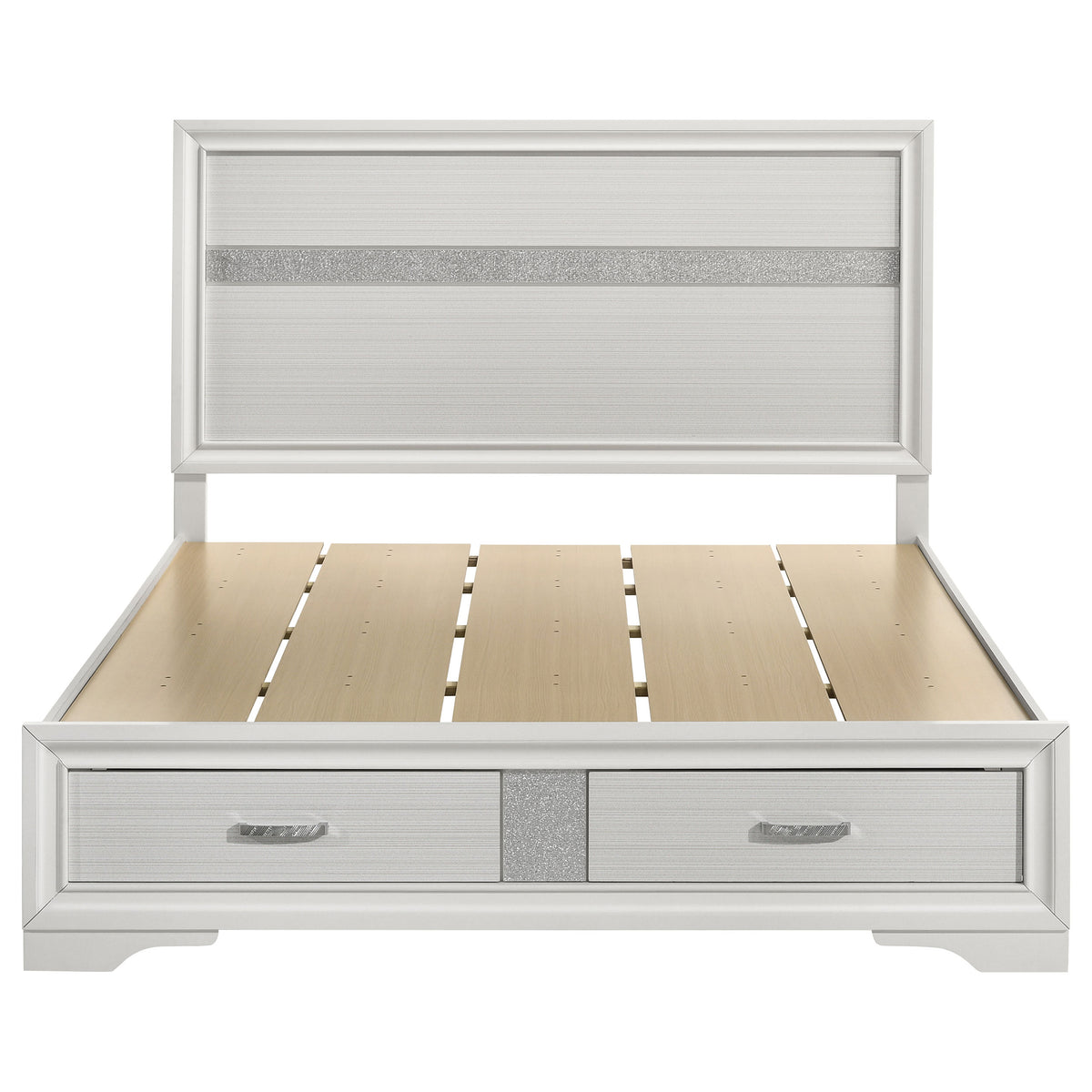 Miranda 51-inch Wood Queen Storage Panel Bed White