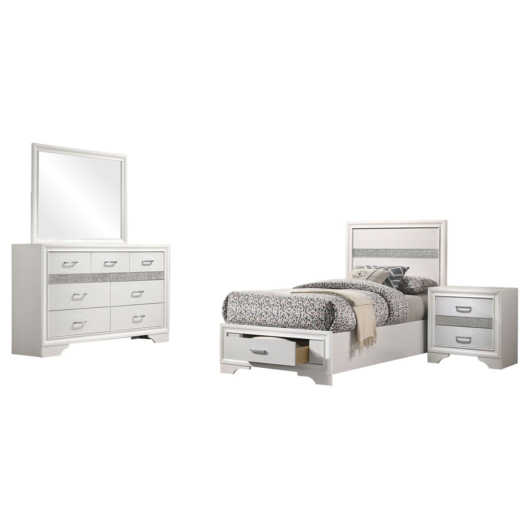 Miranda 4-piece Twin Bedroom Set White - Tampa Furniture Outlet
