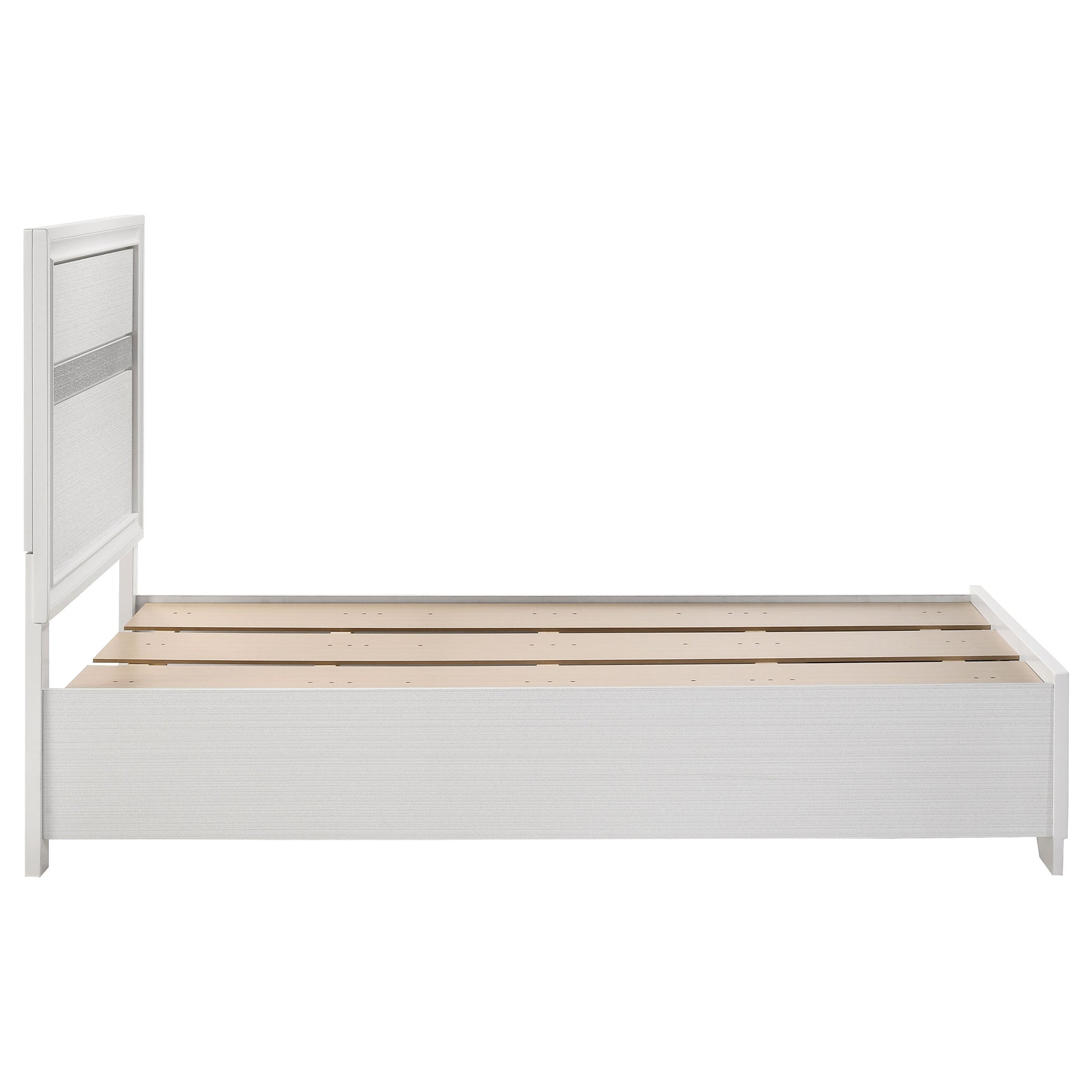 Miranda 51-inch Wood Twin Storage Panel Bed White - Tampa Furniture Outlet
