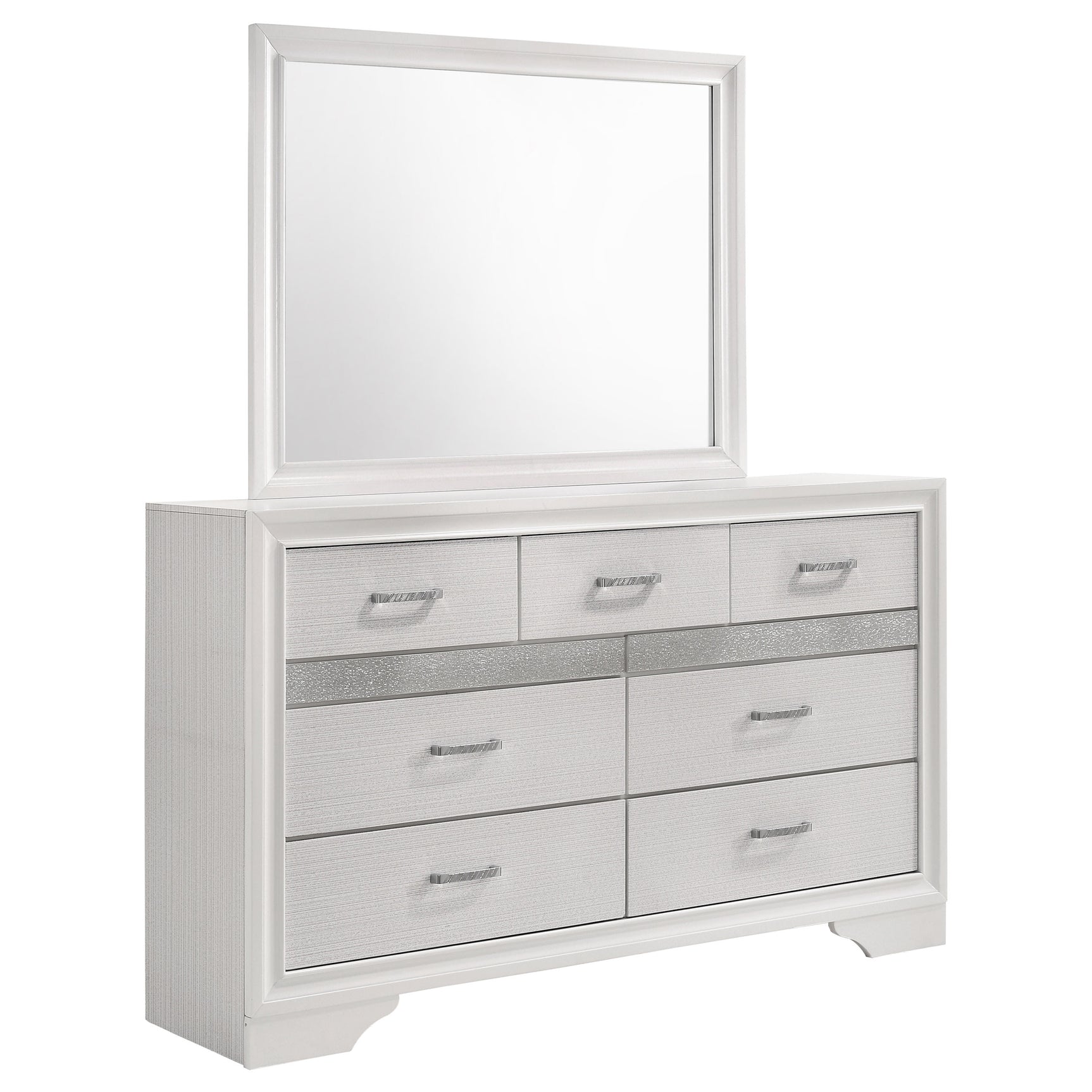 Tampa Furniture Outlet - Coaster - Miranda 7-drawer Dresser with Mirror White - 205113M