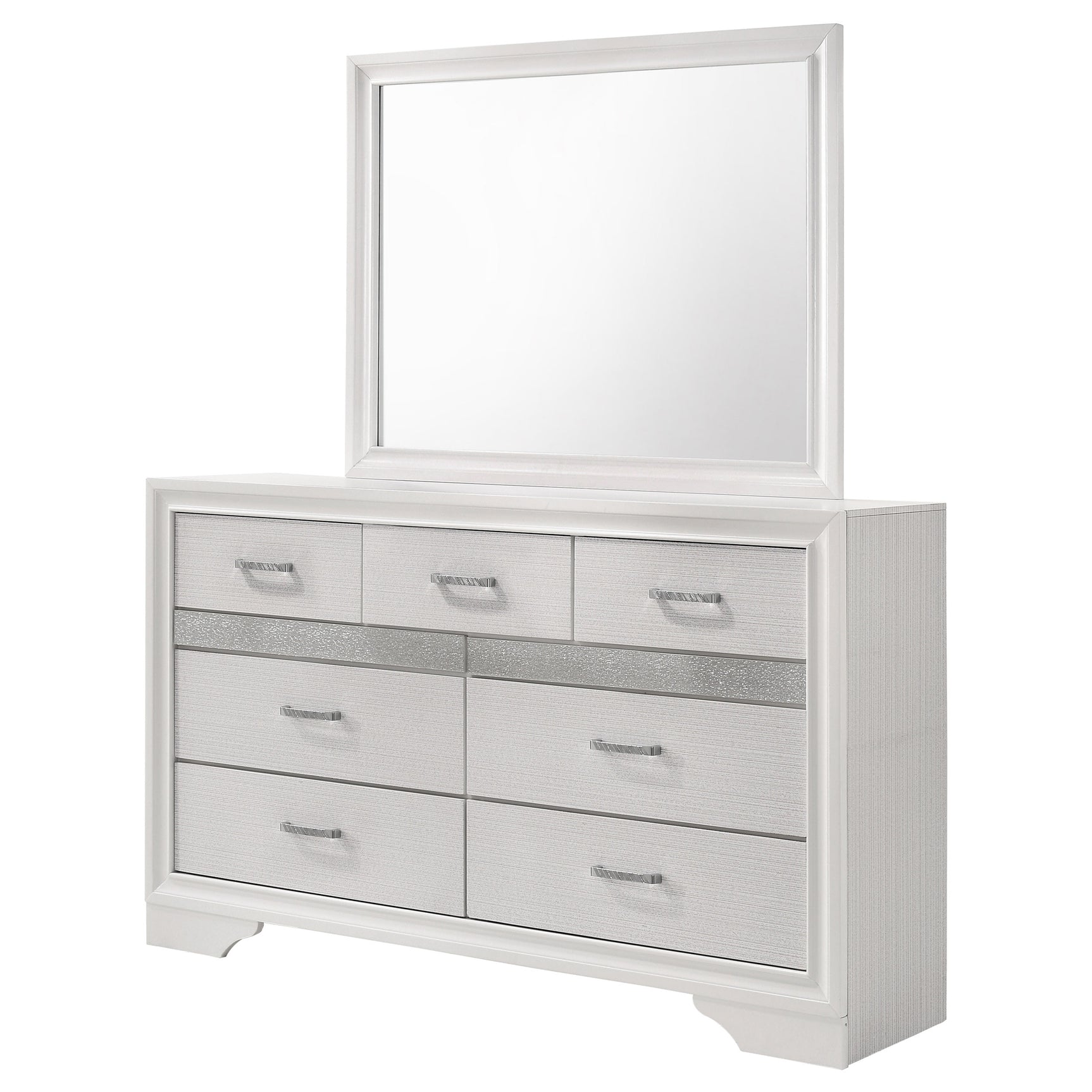 Miranda 7-drawer Dresser with Mirror White - Tampa Furniture Outlet