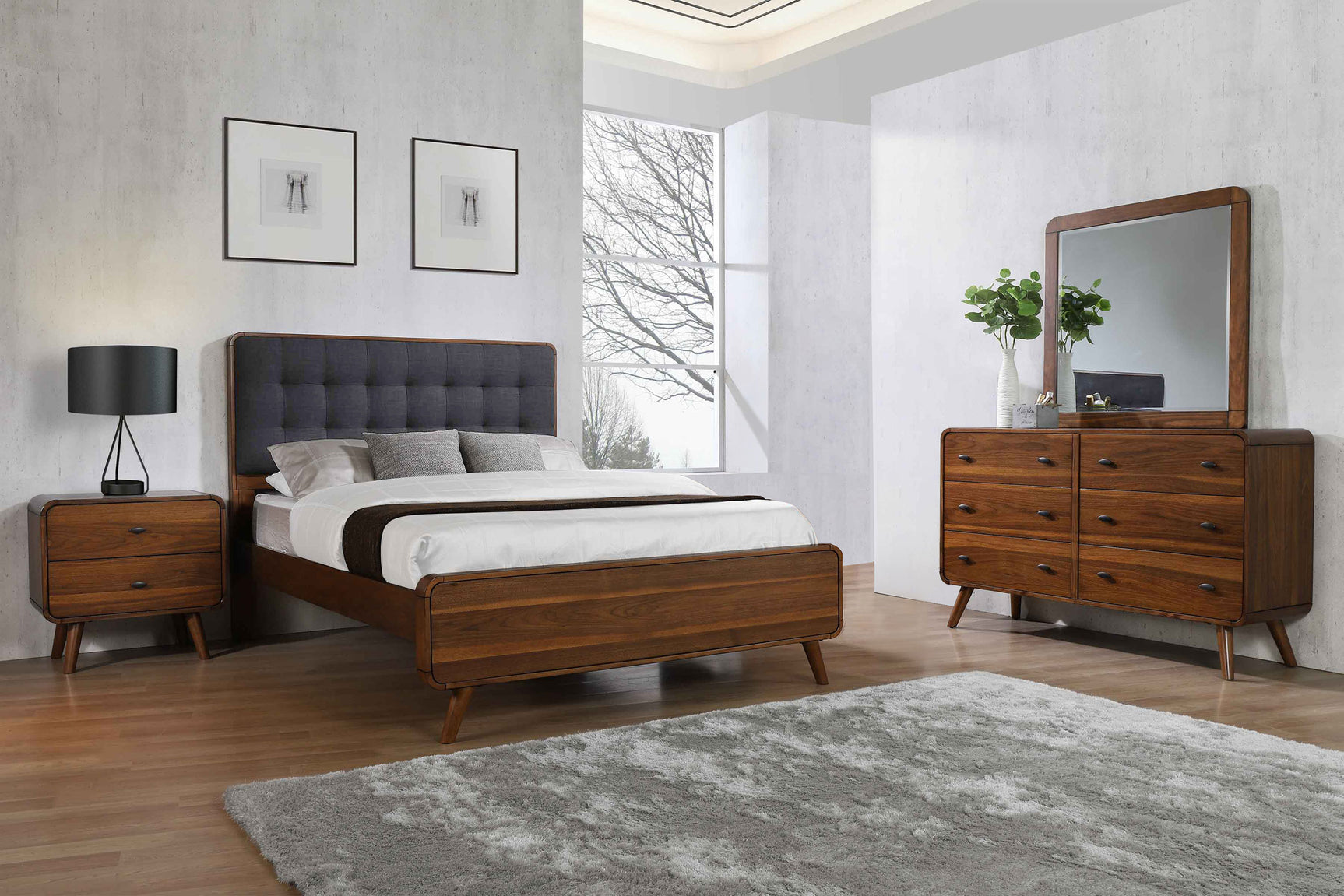 Tampa Furniture Outlet - Coaster - Robyn 4-piece Eastern King Bedroom Set Dark Walnut - 205131KE-S4
