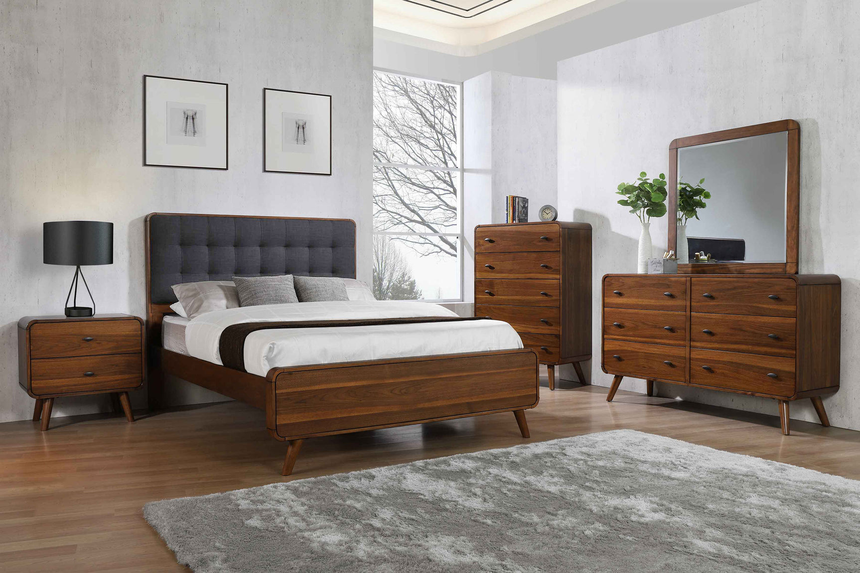 Tampa Furniture Outlet - Coaster - Robyn 5-piece Eastern King Bedroom Set Dark Walnut - 205131KE-S5