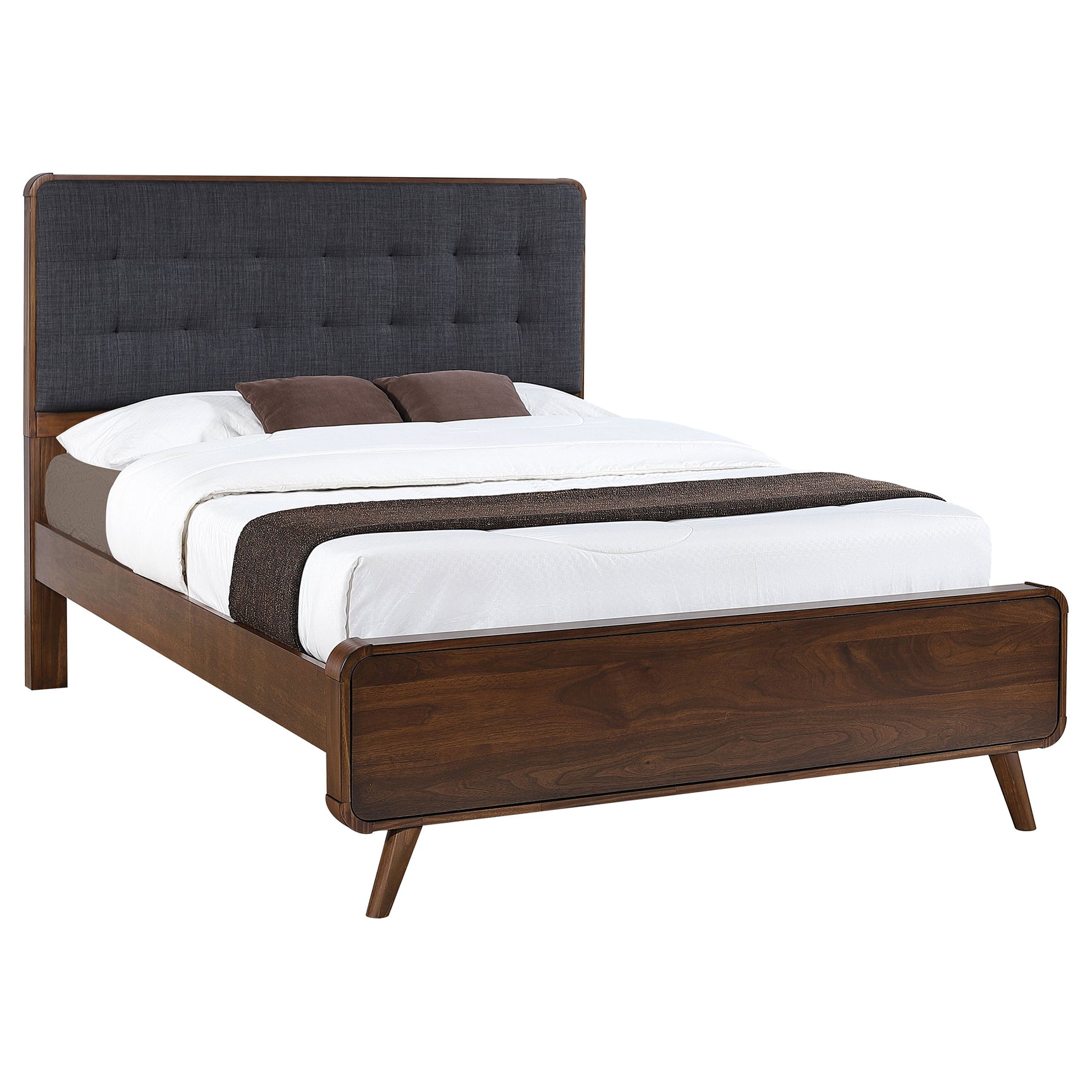 Robyn Wood Queen Platform Bed Dark Walnut - Tampa Furniture Outlet