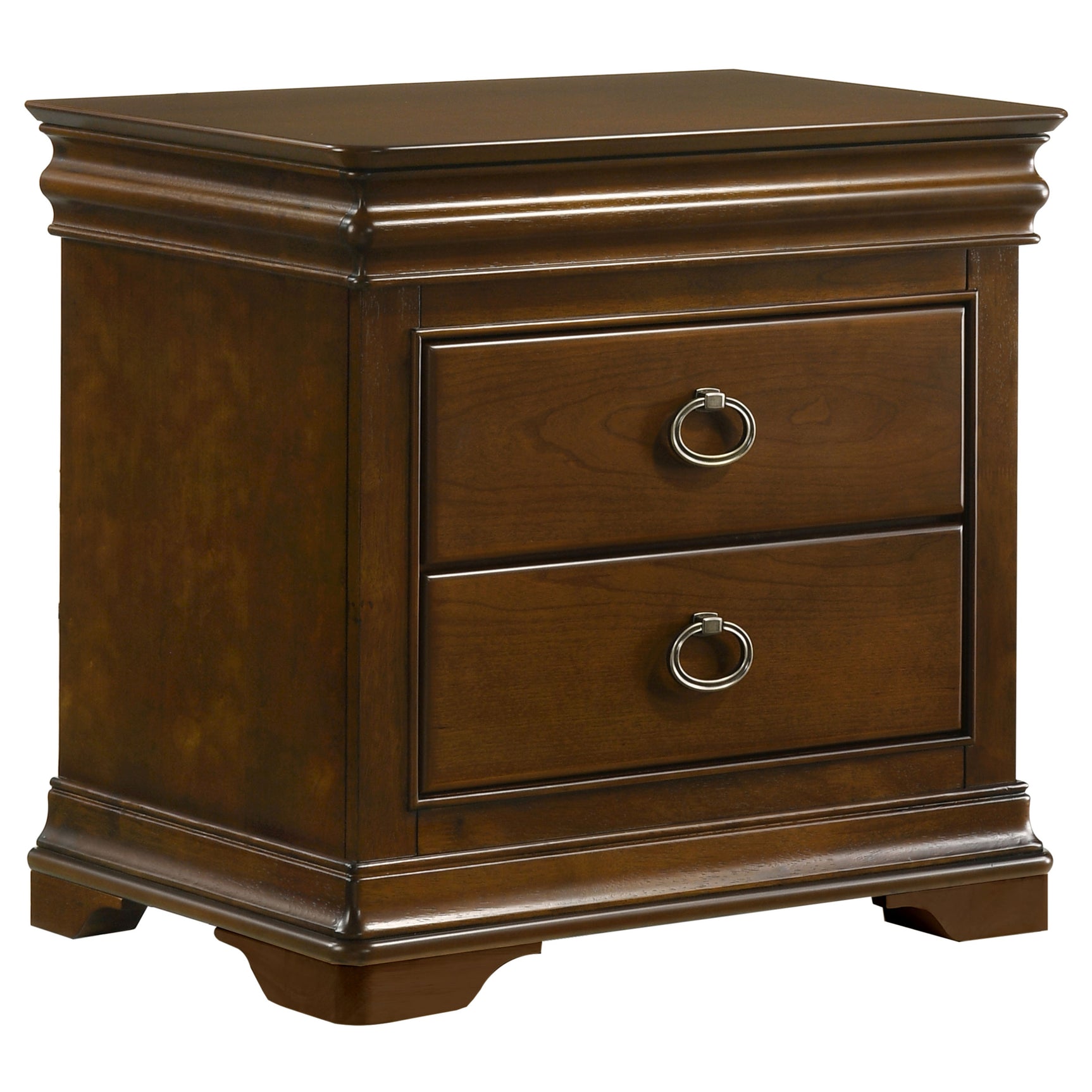 Tampa Furniture Outlet - Coaster - Garland 2-drawer Nightstand Bedside Table Brown Cherry - 205302