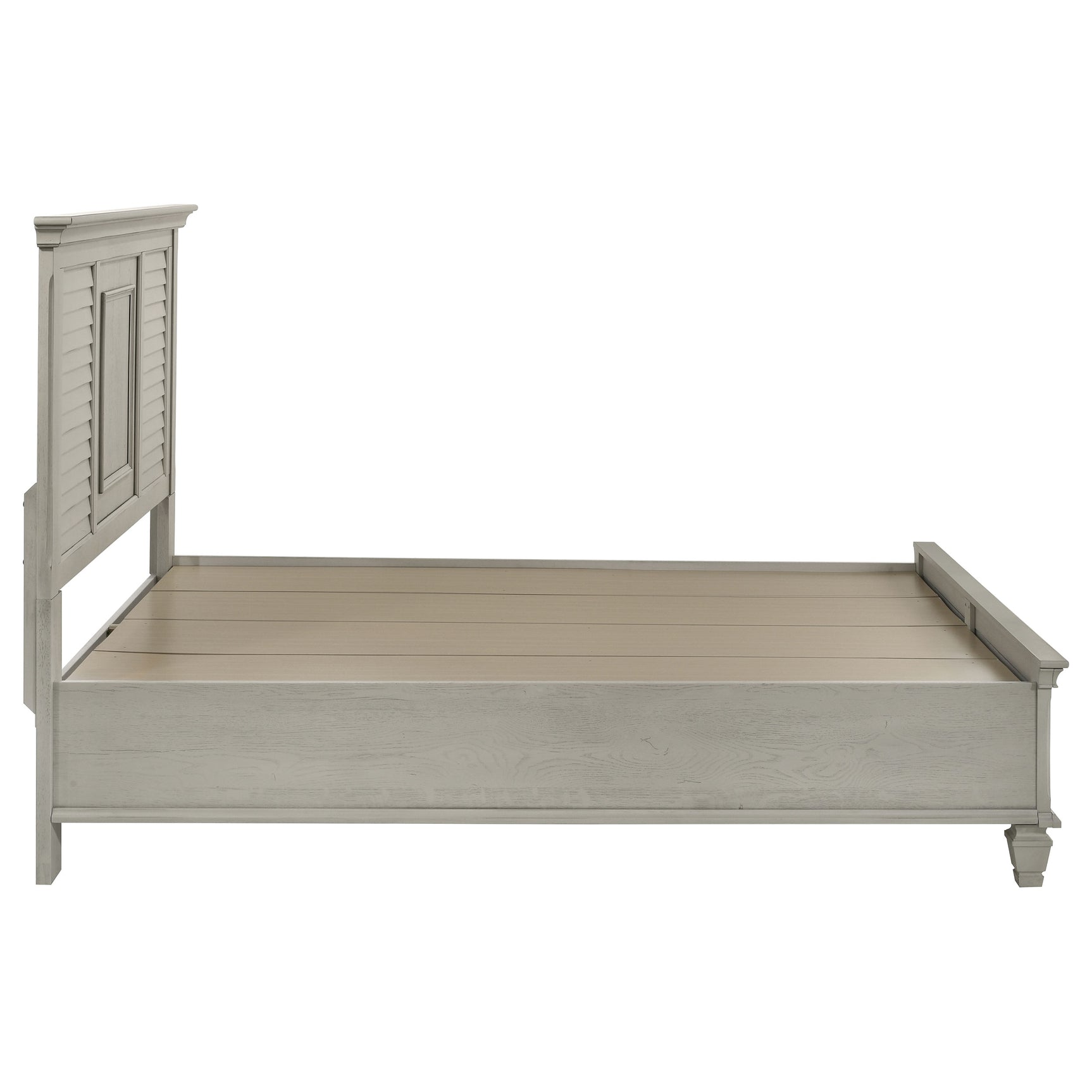 Franco Wood Queen Storage Panel Bed Distressed White - Tampa Furniture Outlet