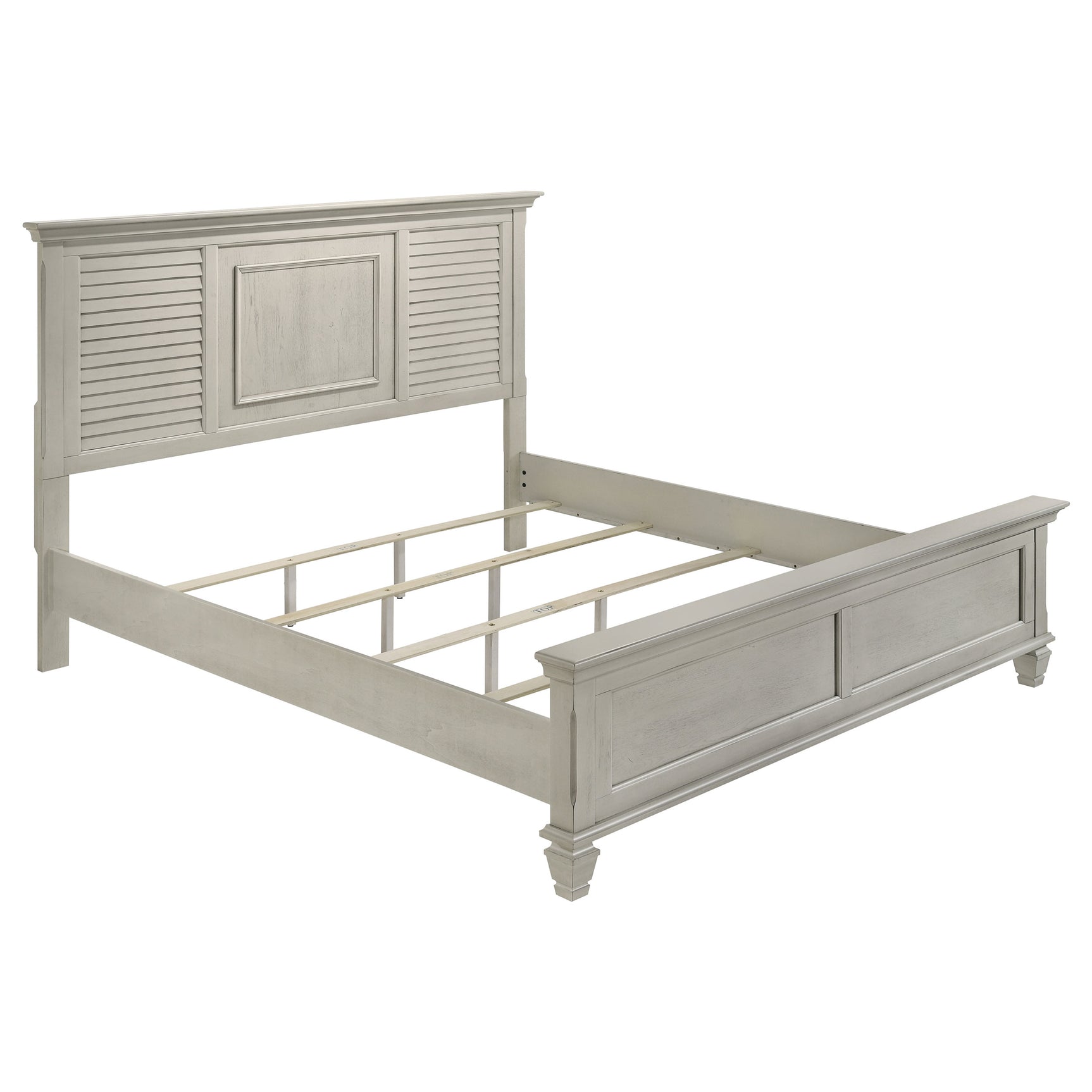 Franco 4-piece Eastern King Bedroom Set Distressed White - Tampa Furniture Outlet