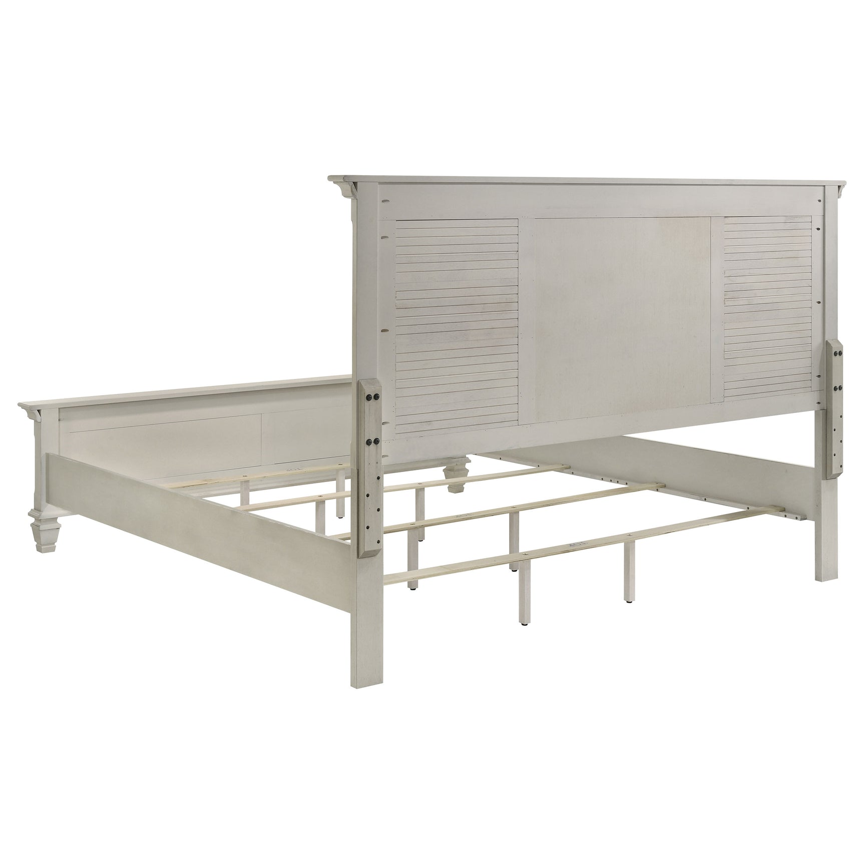 Franco 4-piece Eastern King Bedroom Set Distressed White - Tampa Furniture Outlet