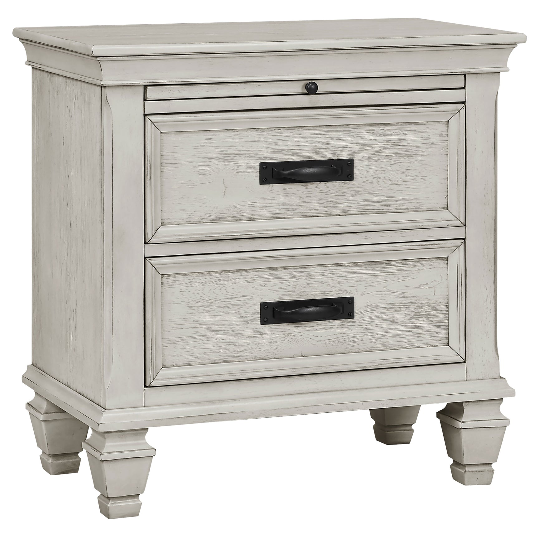 Franco 5-piece Eastern King Bedroom Set Distressed White - Tampa Furniture Outlet