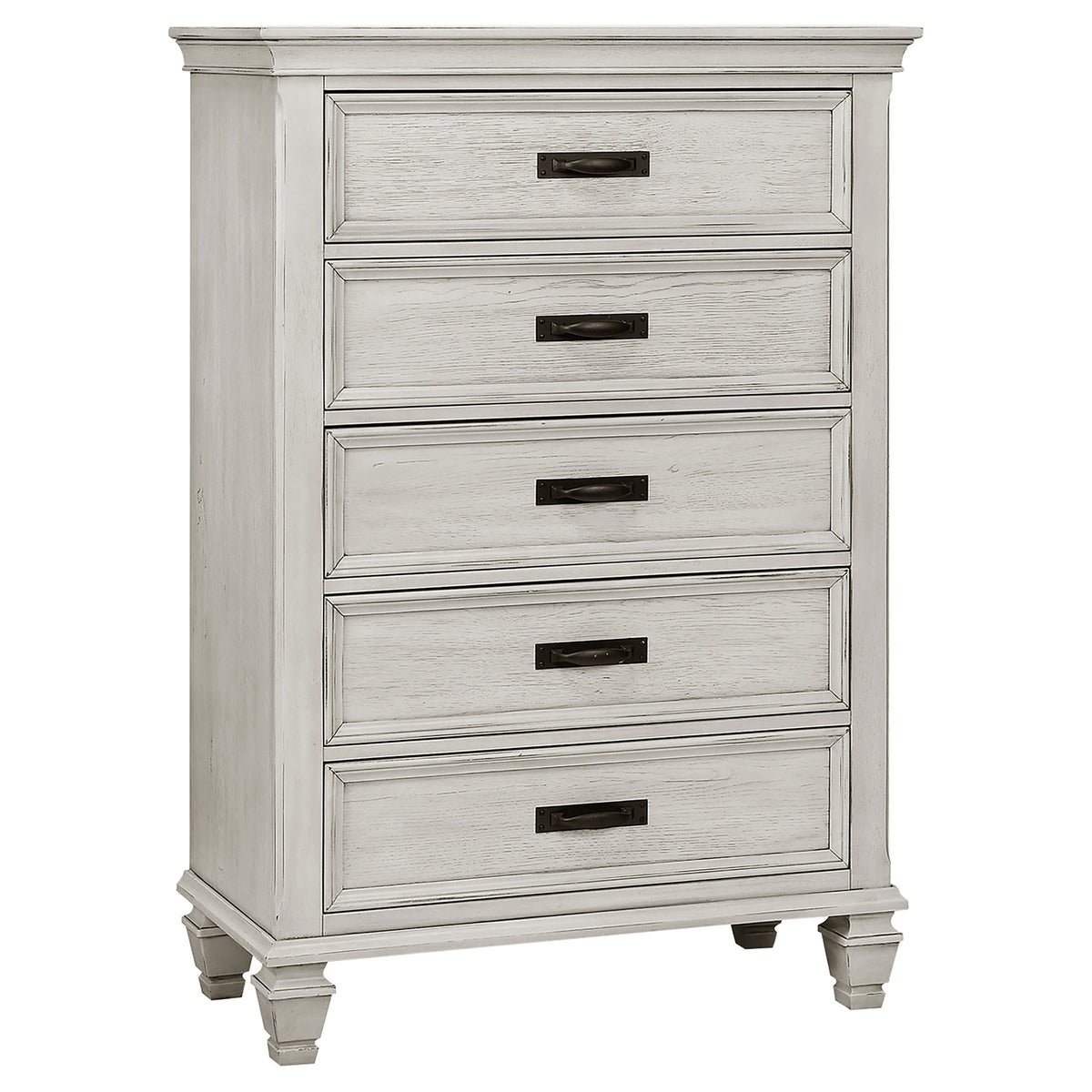 Franco 5-piece Queen Bedroom Set Distressed White