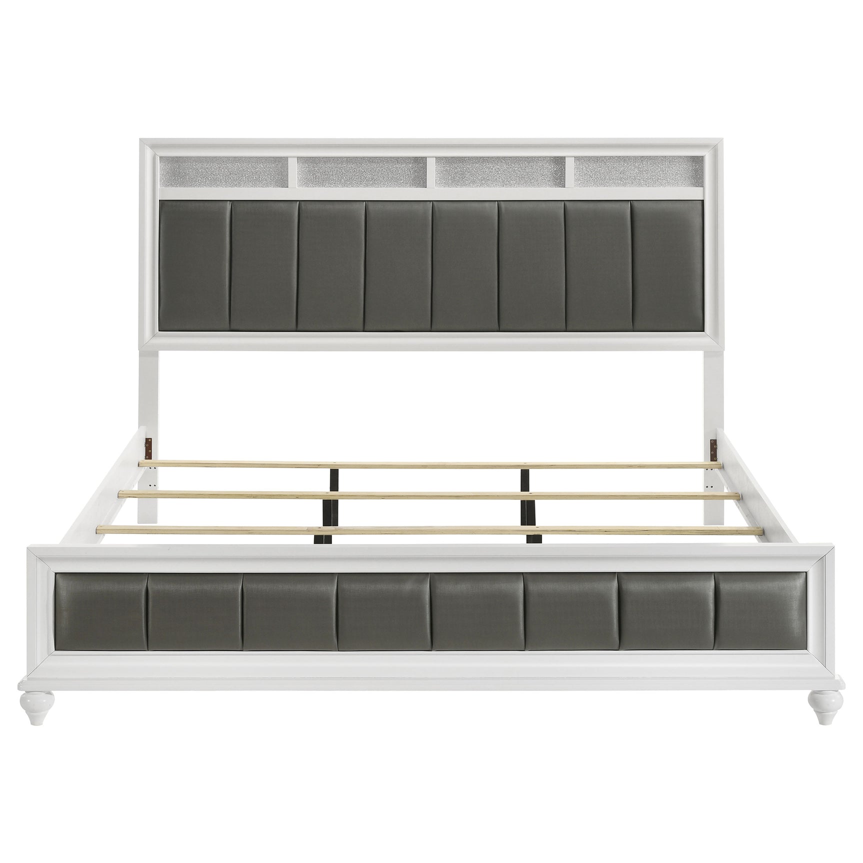 Barzini Wood Eastern King Panel Bed White - Tampa Furniture Outlet
