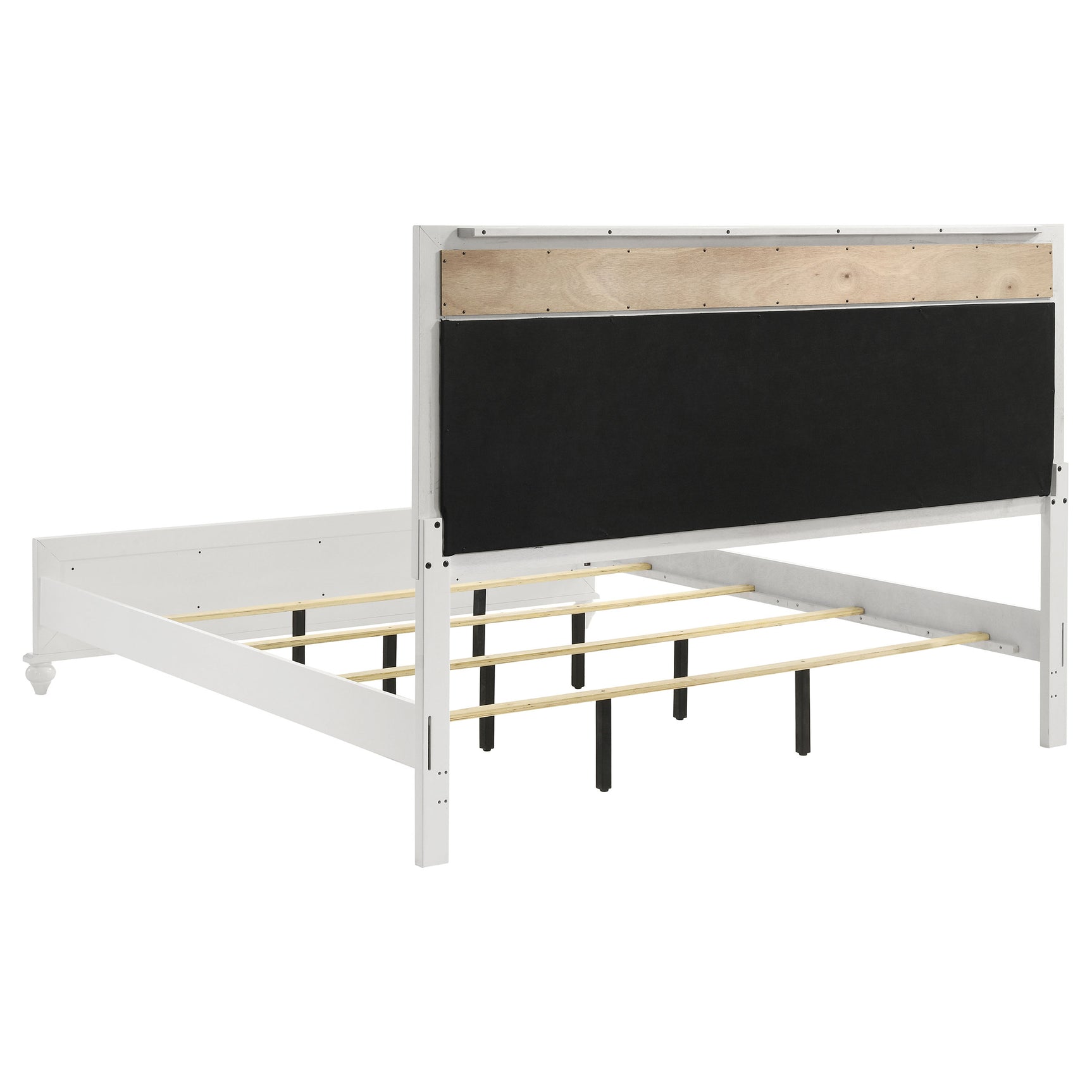 Barzini Wood Eastern King Panel Bed White - Tampa Furniture Outlet