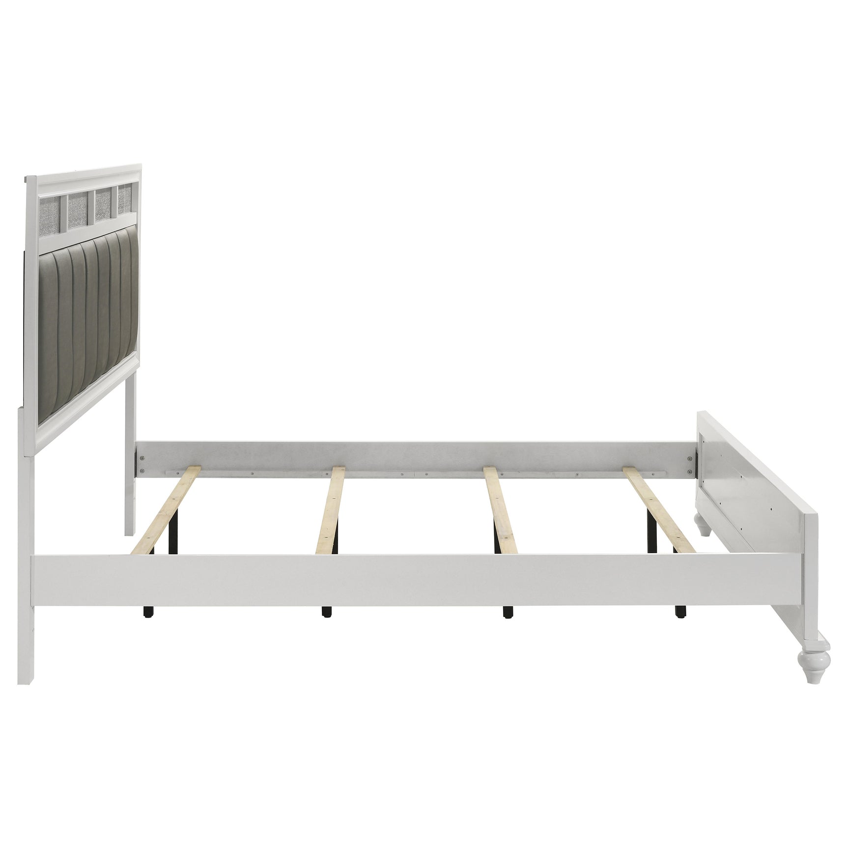 Barzini Wood Eastern King Panel Bed White - Tampa Furniture Outlet