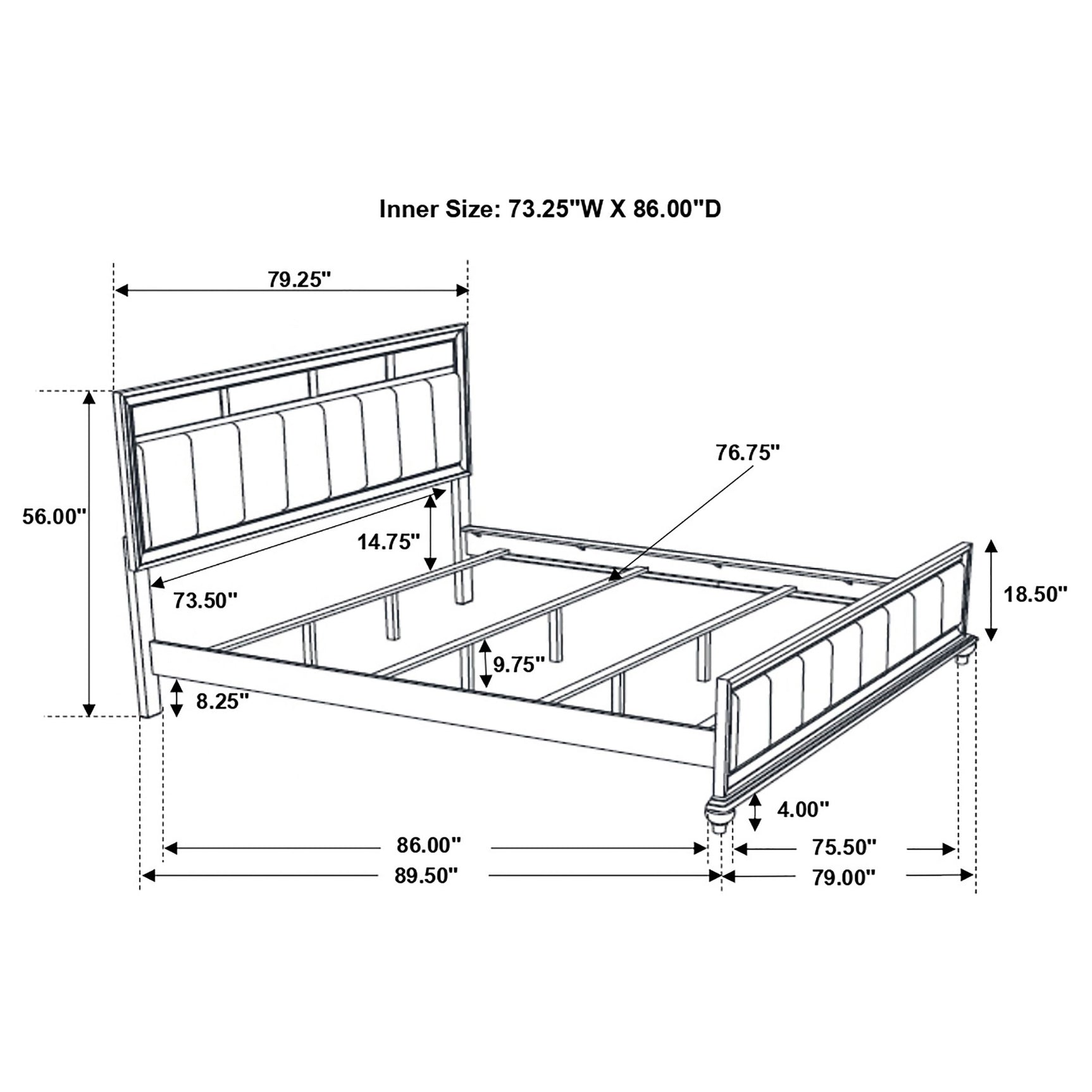 Barzini 4-piece California King Bedroom Set White - Tampa Furniture Outlet