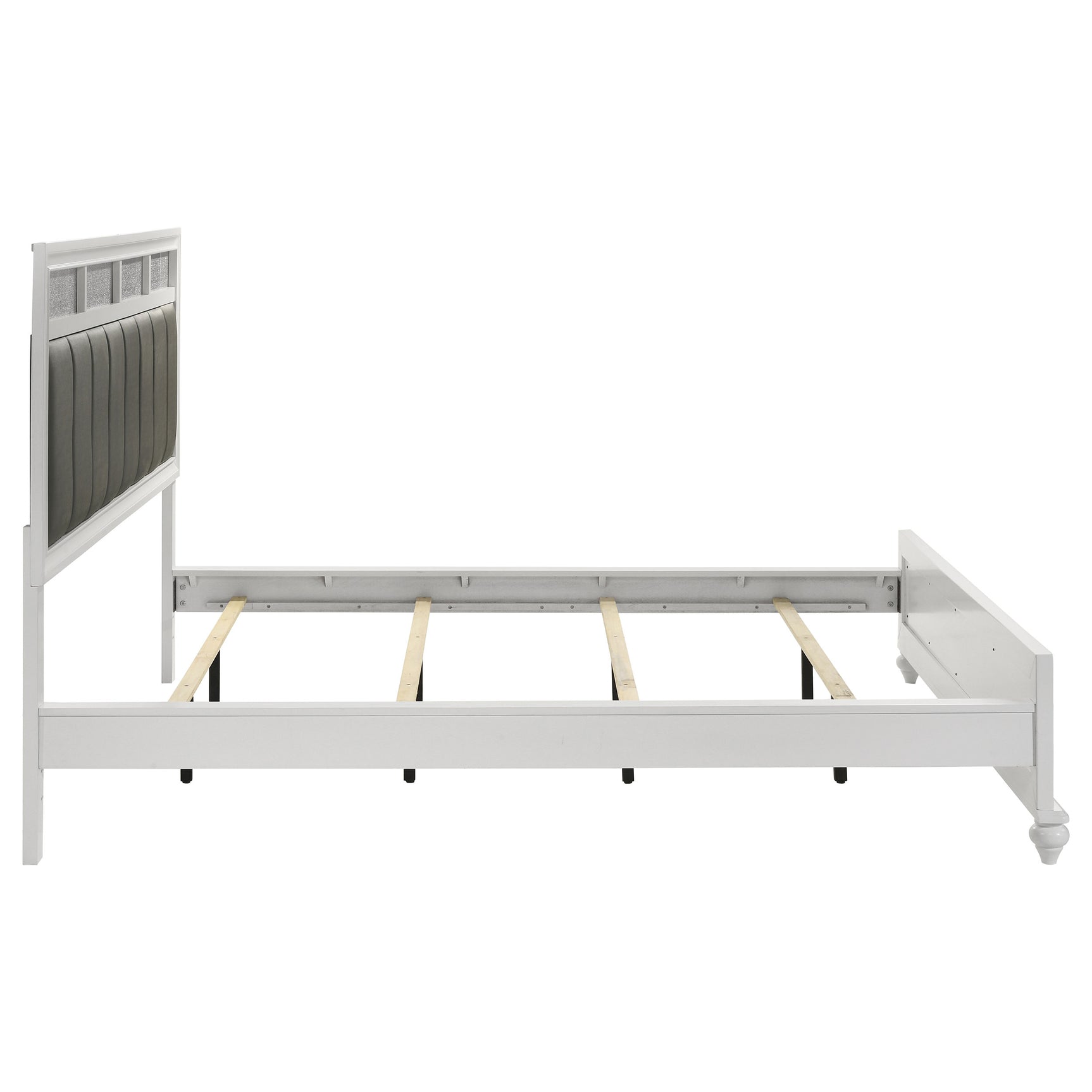 Barzini Wood California King Panel Bed White - Tampa Furniture Outlet