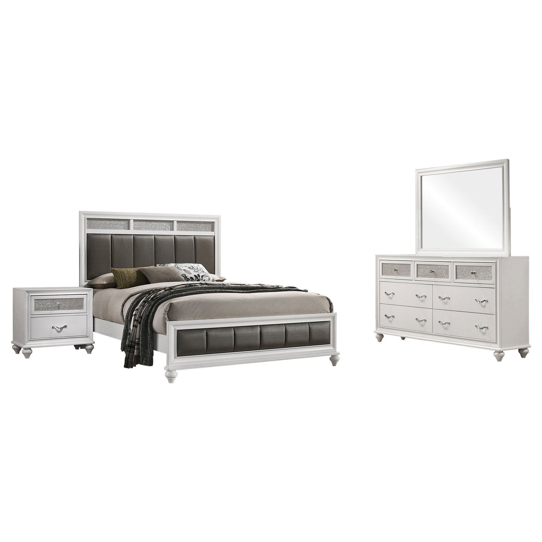 Barzini 4-piece Queen Bedroom Set White - Tampa Furniture Outlet