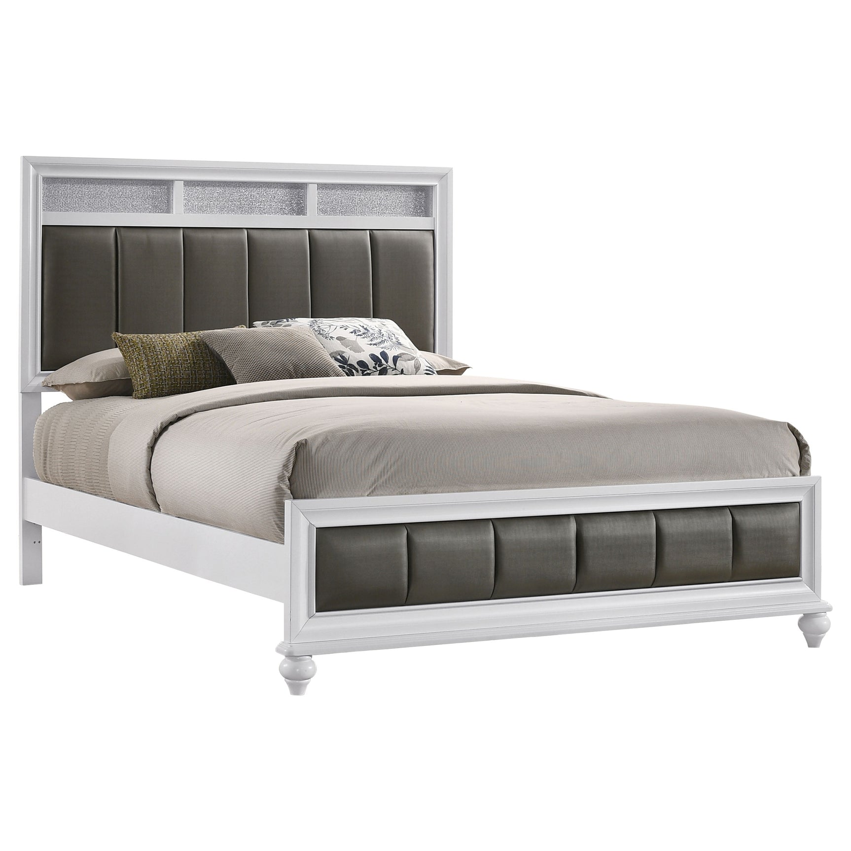Barzini Wood Queen Panel Bed White - Tampa Furniture Outlet