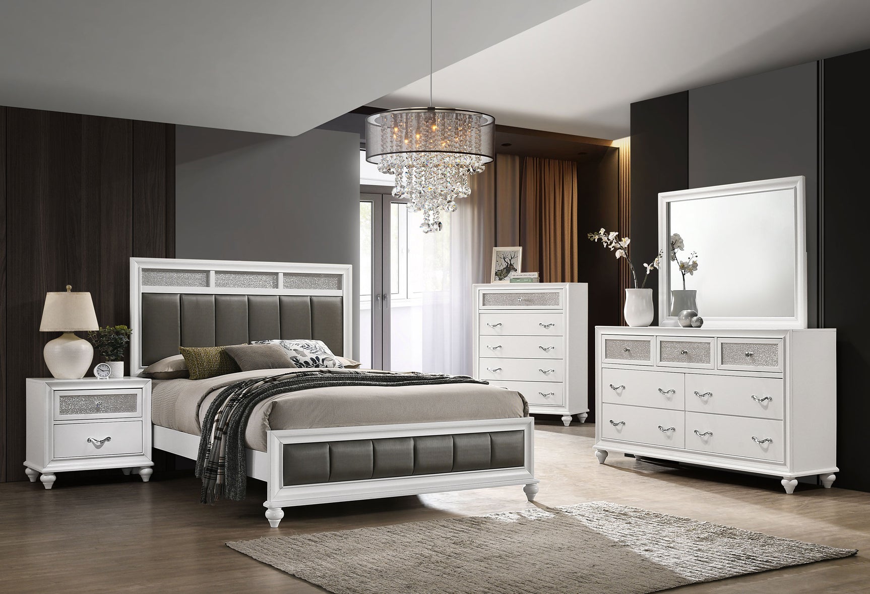 Barzini Dresser Mirror White - Tampa Furniture Outlet