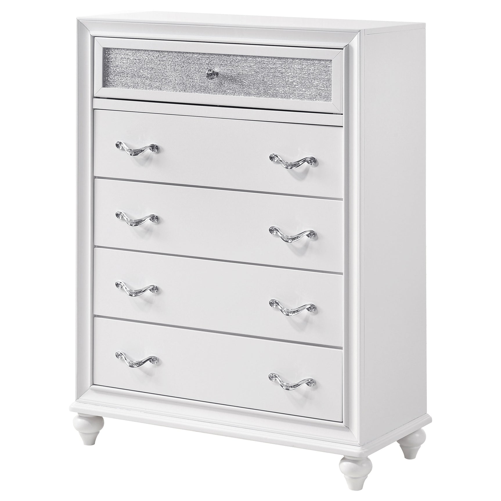 Barzini 5-drawer Bedroom Chest White - Tampa Furniture Outlet