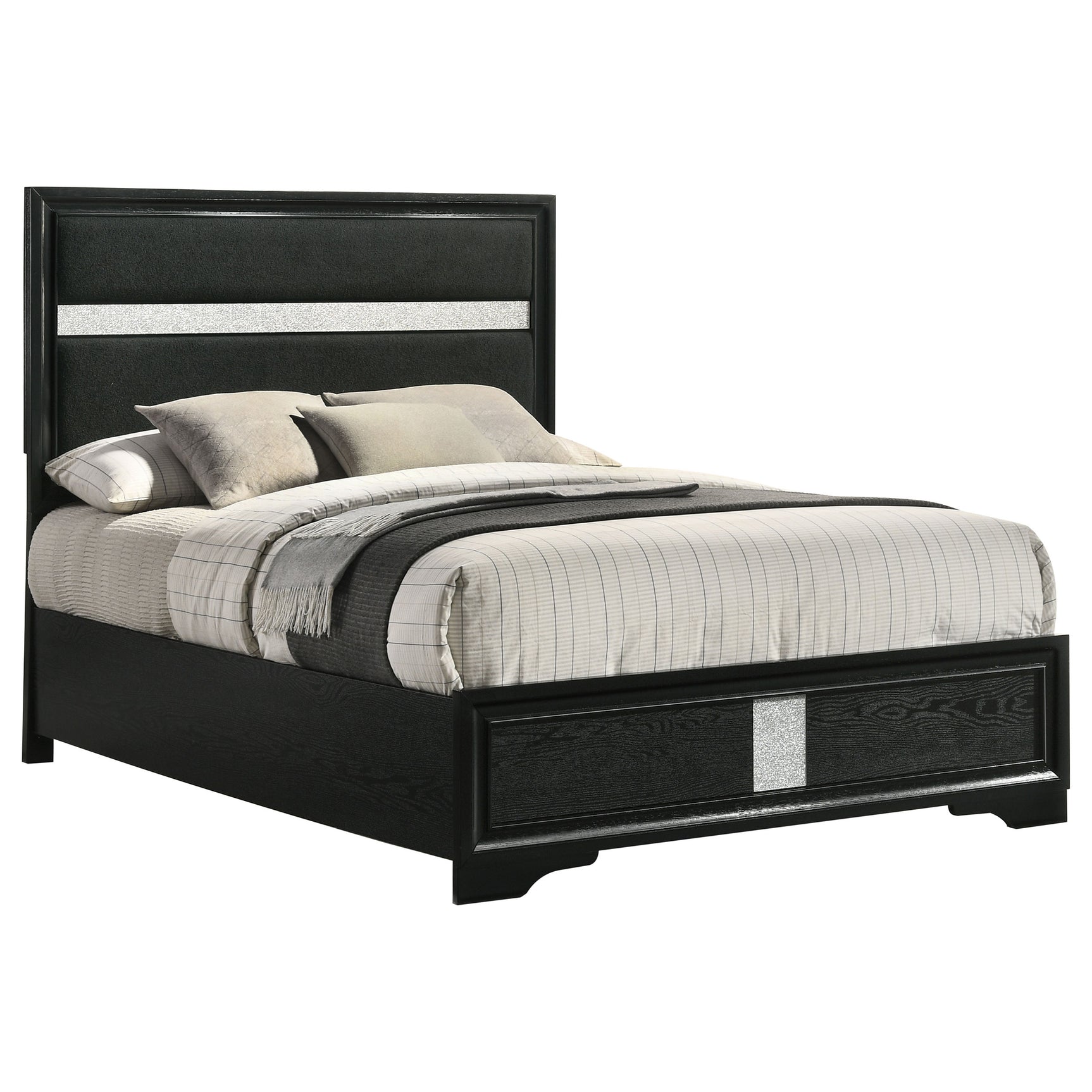 Miranda 54-inch Upholstered Full Panel Bed Black - Tampa Furniture Outlet