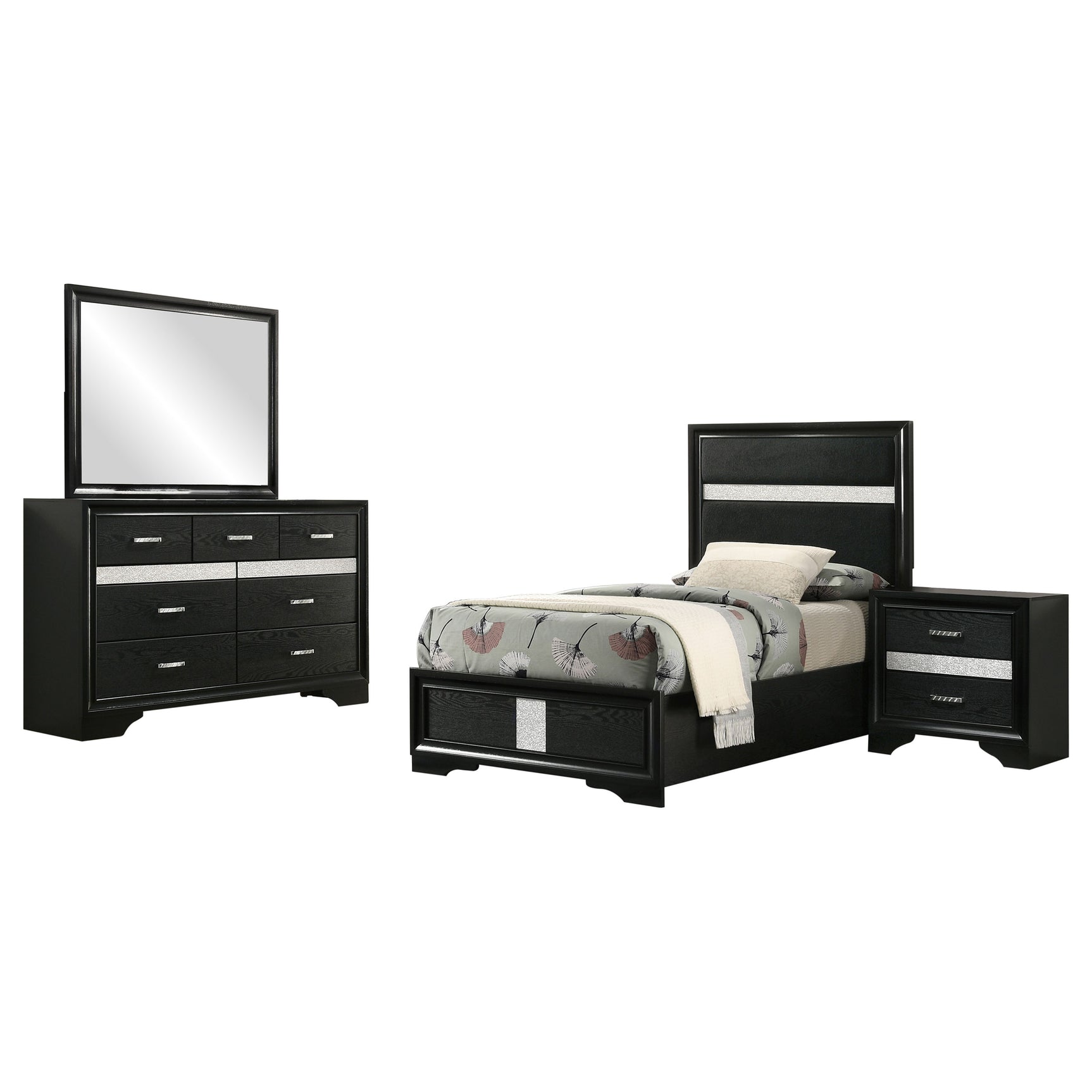 Miranda 4-piece Twin Bedroom Set Black - Tampa Furniture Outlet