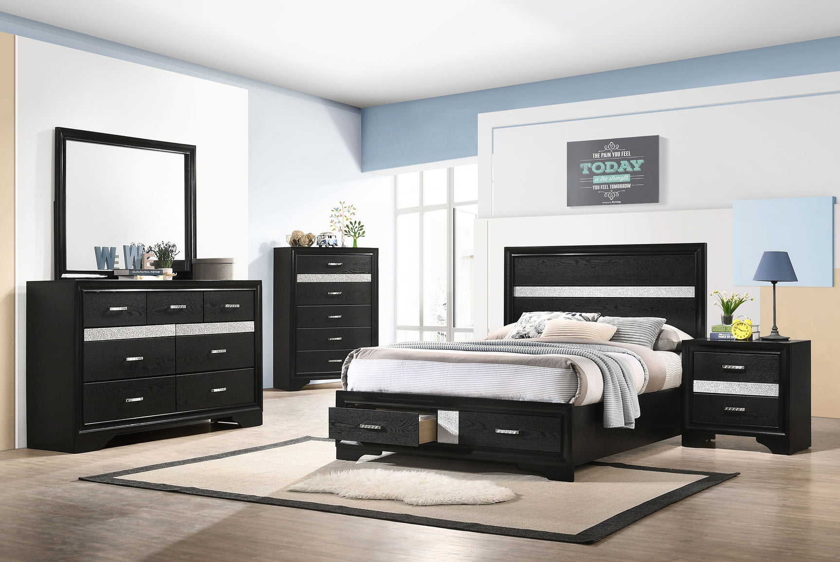 Tampa Furniture Outlet - Coaster - Miranda 5-piece Full Bedroom Set Black - 206361F-S5