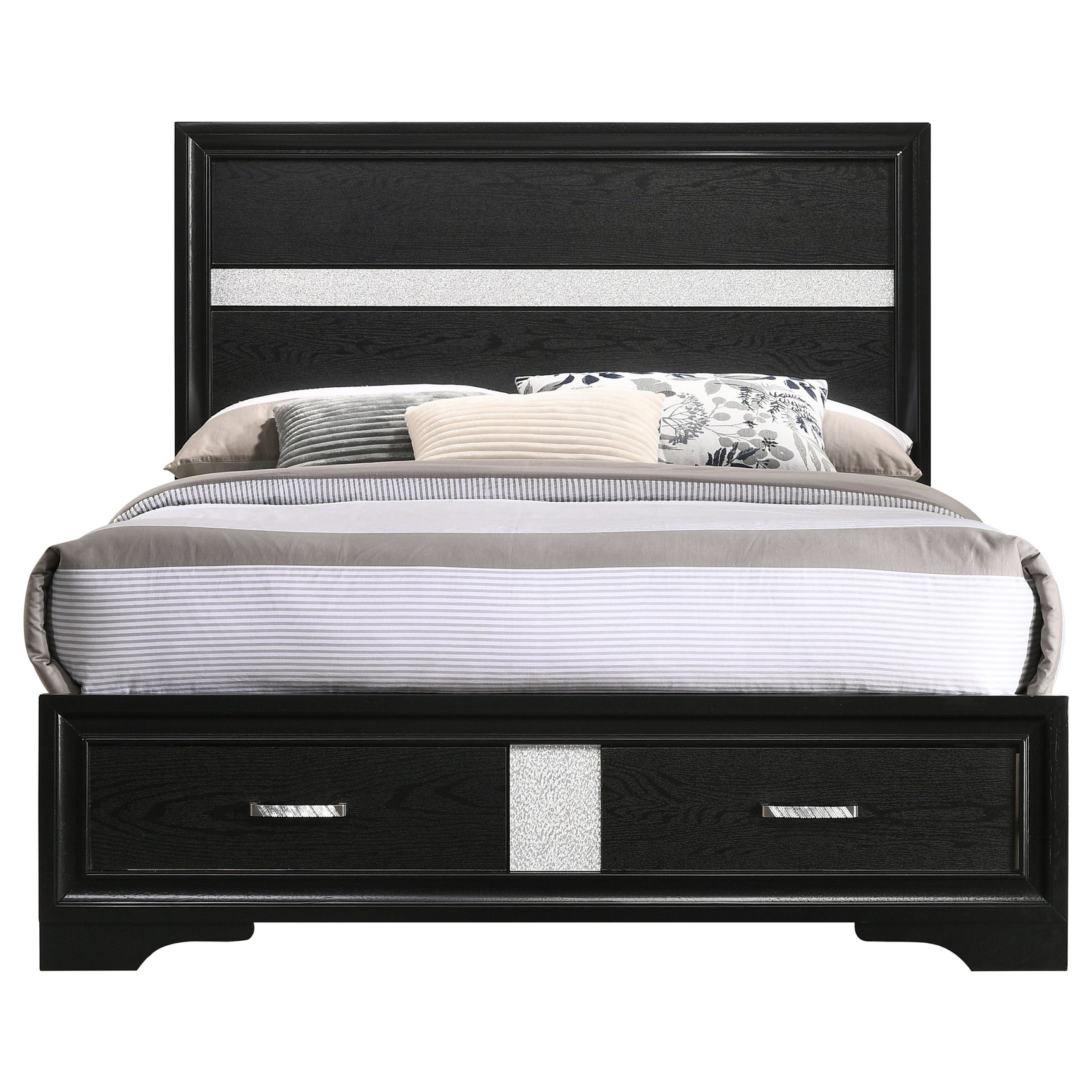 Miranda 51-inch Wood Full Storage Panel Bed Black - Tampa Furniture Outlet