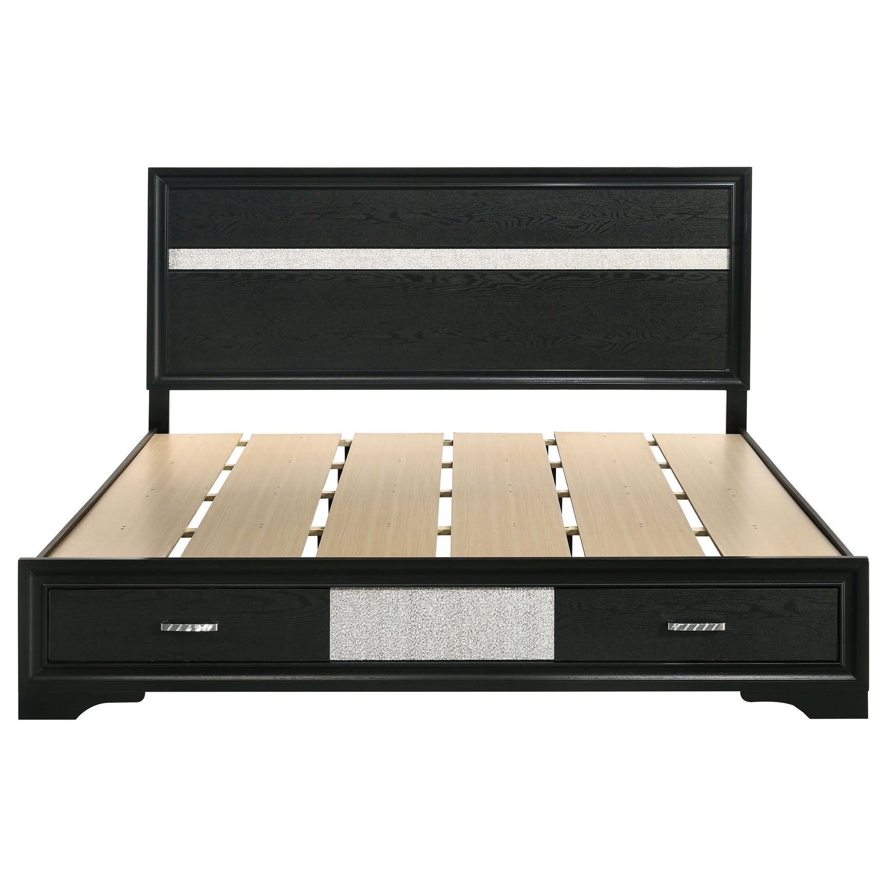 Miranda 51-inch Wood California King Storage Panel Bed Black - Tampa Furniture Outlet