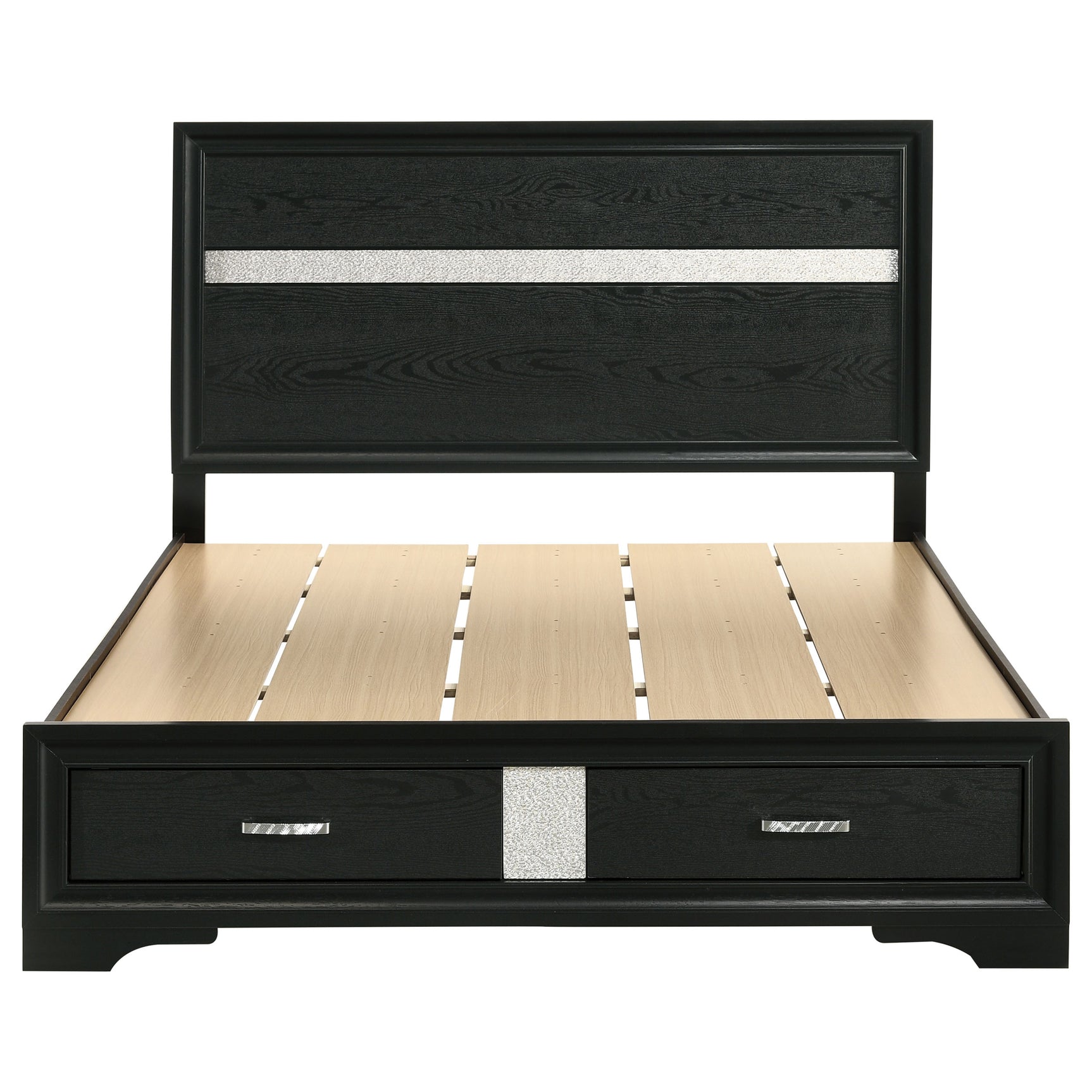 Miranda 51-inch Wood Queen Storage Panel Bed Black - Tampa Furniture Outlet