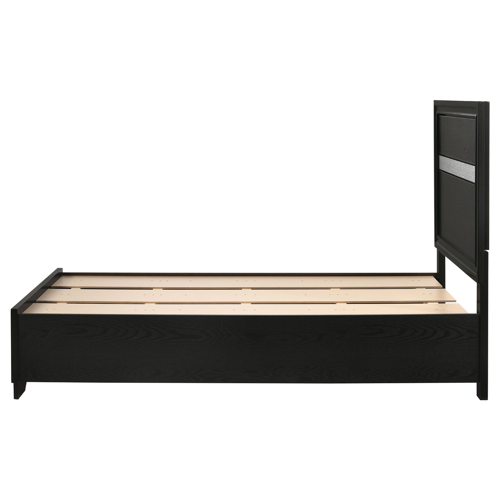 Miranda 51-inch Wood Twin Storage Panel Bed Black - Tampa Furniture Outlet